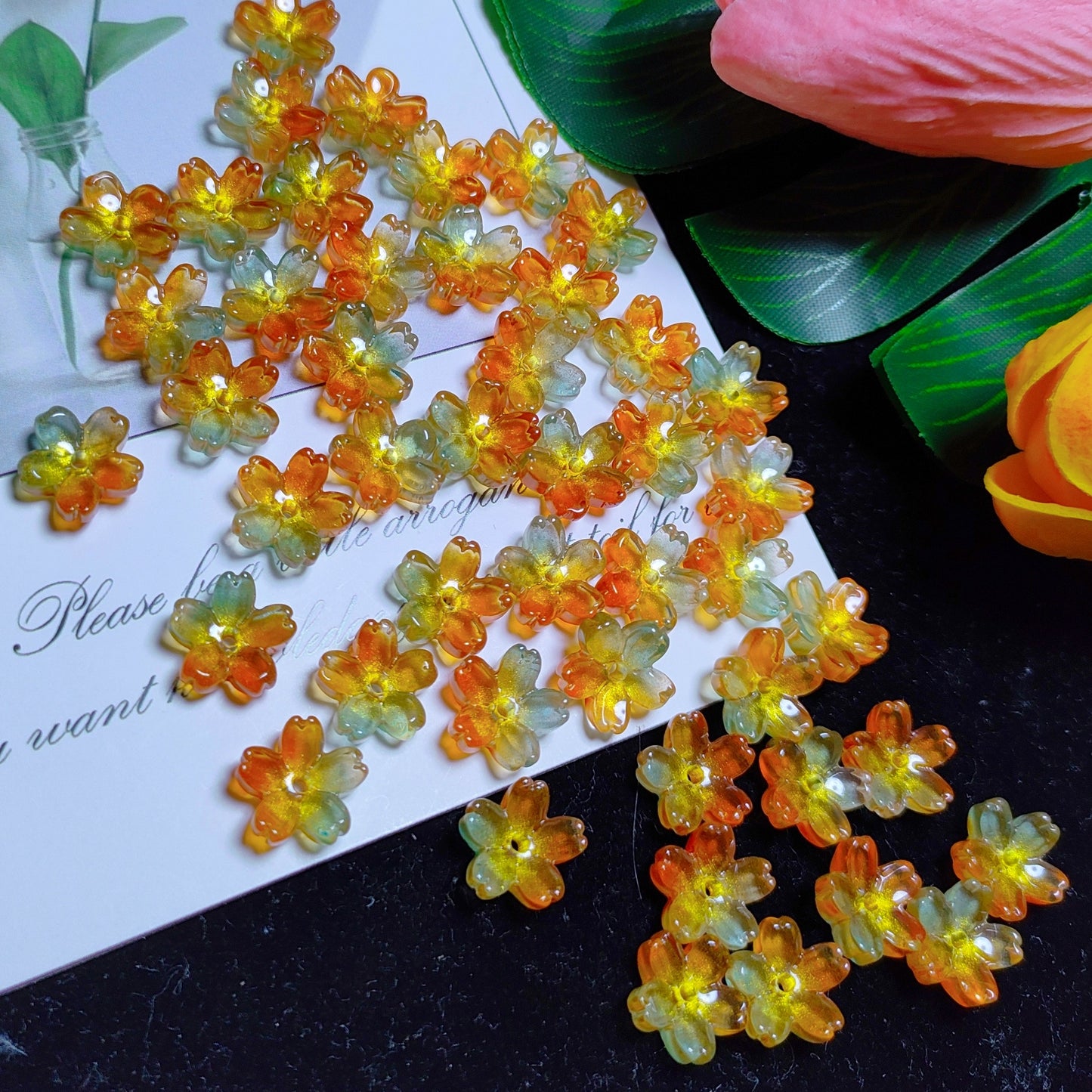 10mm K9 cerystal glass cherry flower &50pcsper bag for DIY braclelet& keychain&hair pin &car hanger material