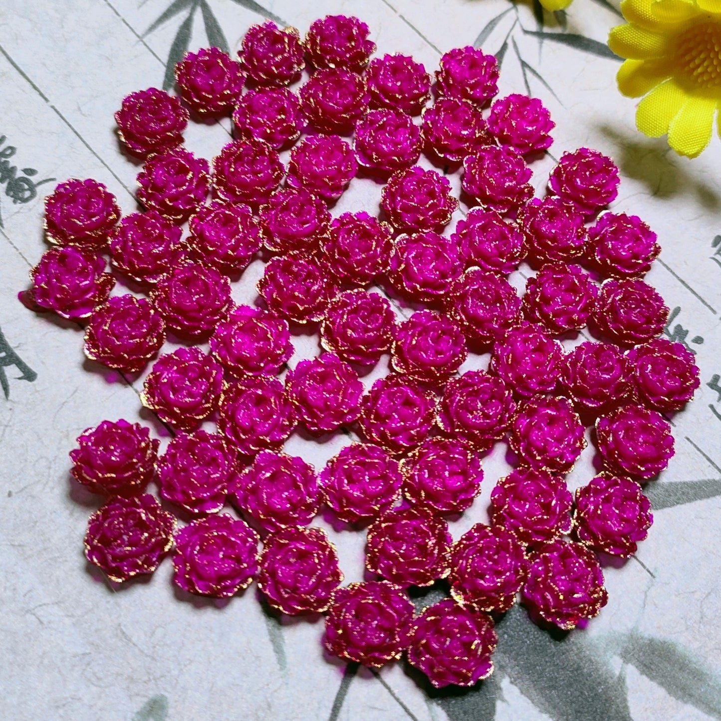 7mm&8mm resin soft roses with no-hole&lotus&lily with hole 20g per bag for nail&keychian&bracelet&car hangers