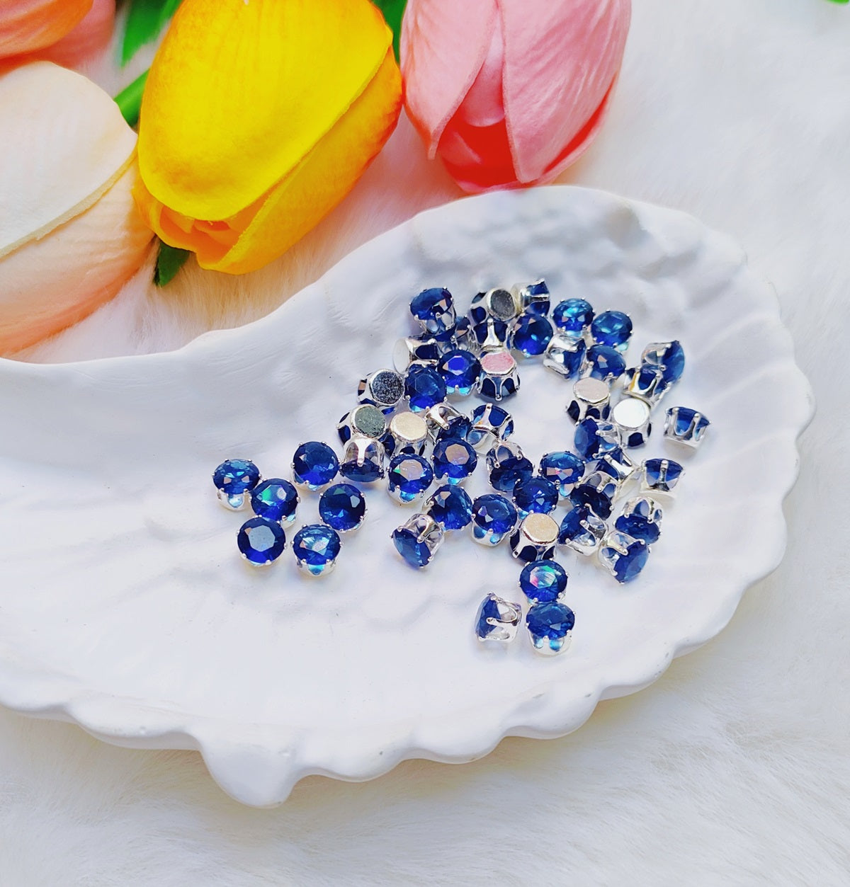 4mm round zircon rhinestones with golden and silver base for DIY bracelet & necklace