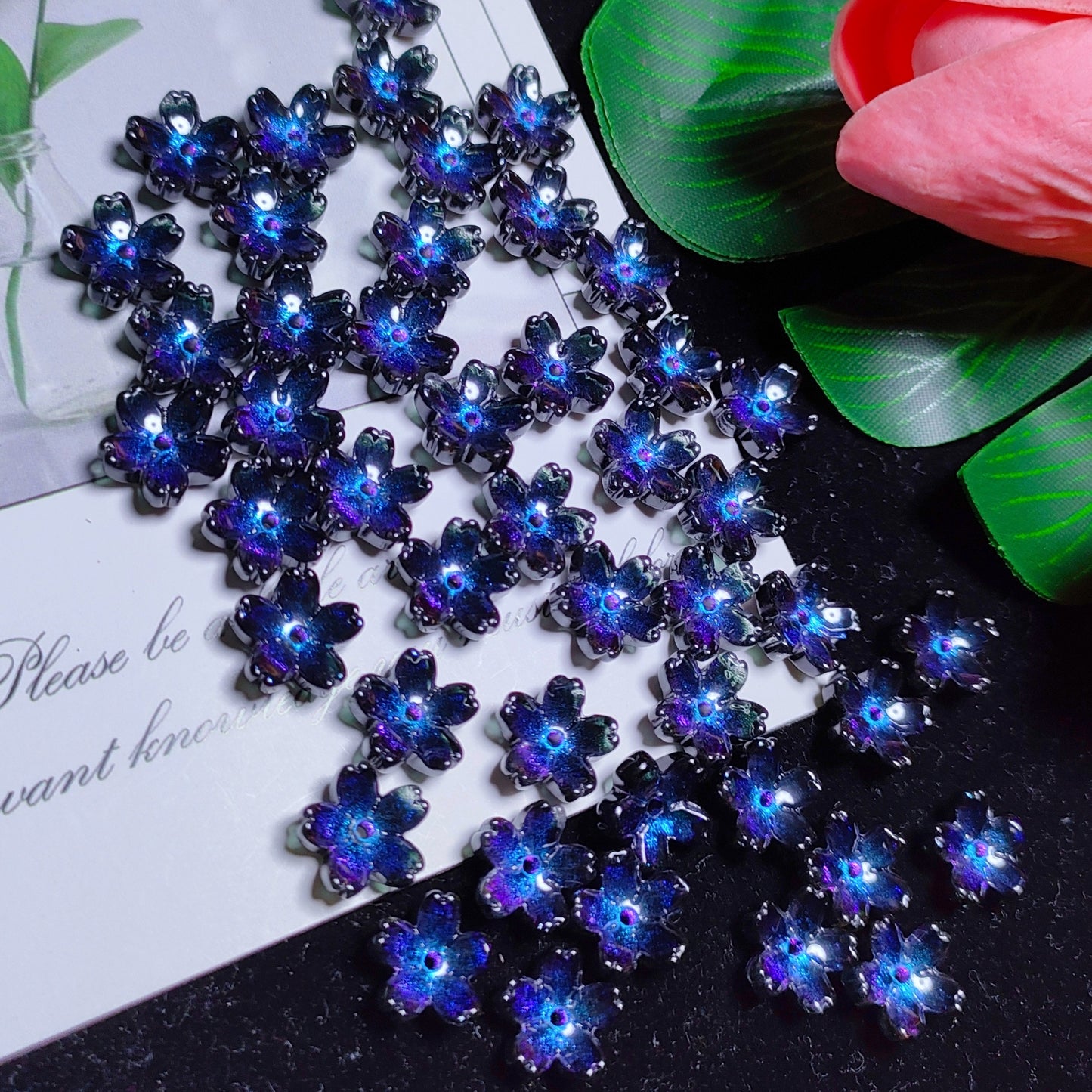 10mm K9 cerystal glass cherry flower &50pcsper bag for DIY braclelet& keychain&hair pin &car hanger material