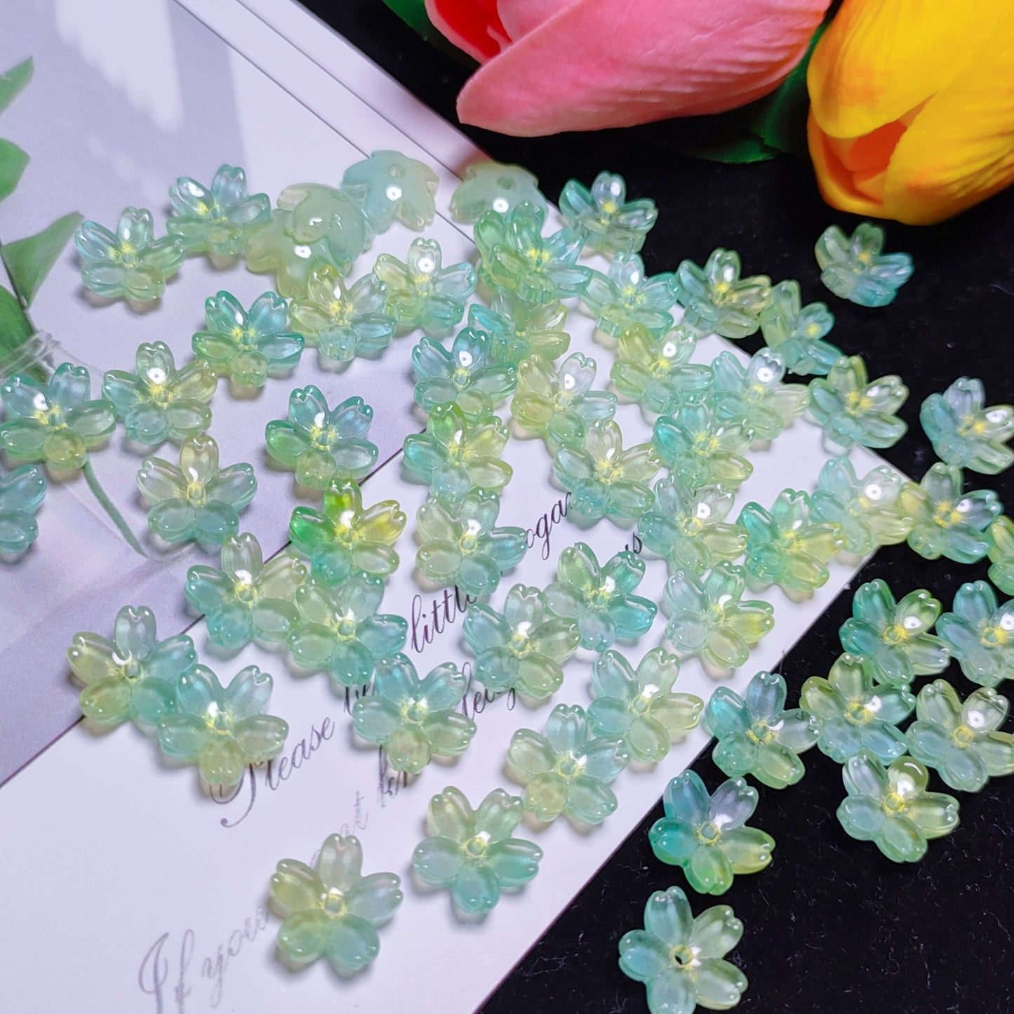 10mm K9 cerystal glass cherry flower &50pcsper bag for DIY braclelet& keychain&hair pin &car hanger material