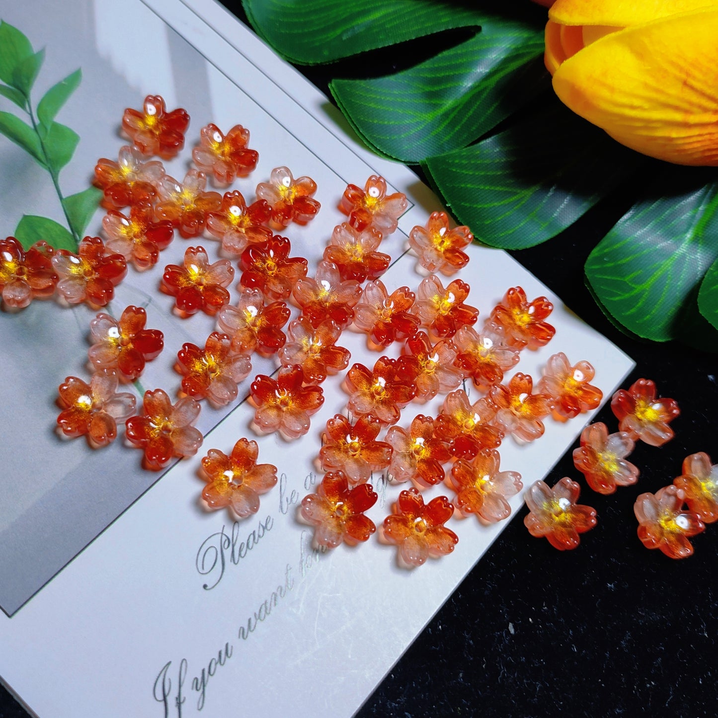 10mm K9 cerystal glass cherry flower &50pcsper bag for DIY braclelet& keychain&hair pin &car hanger material