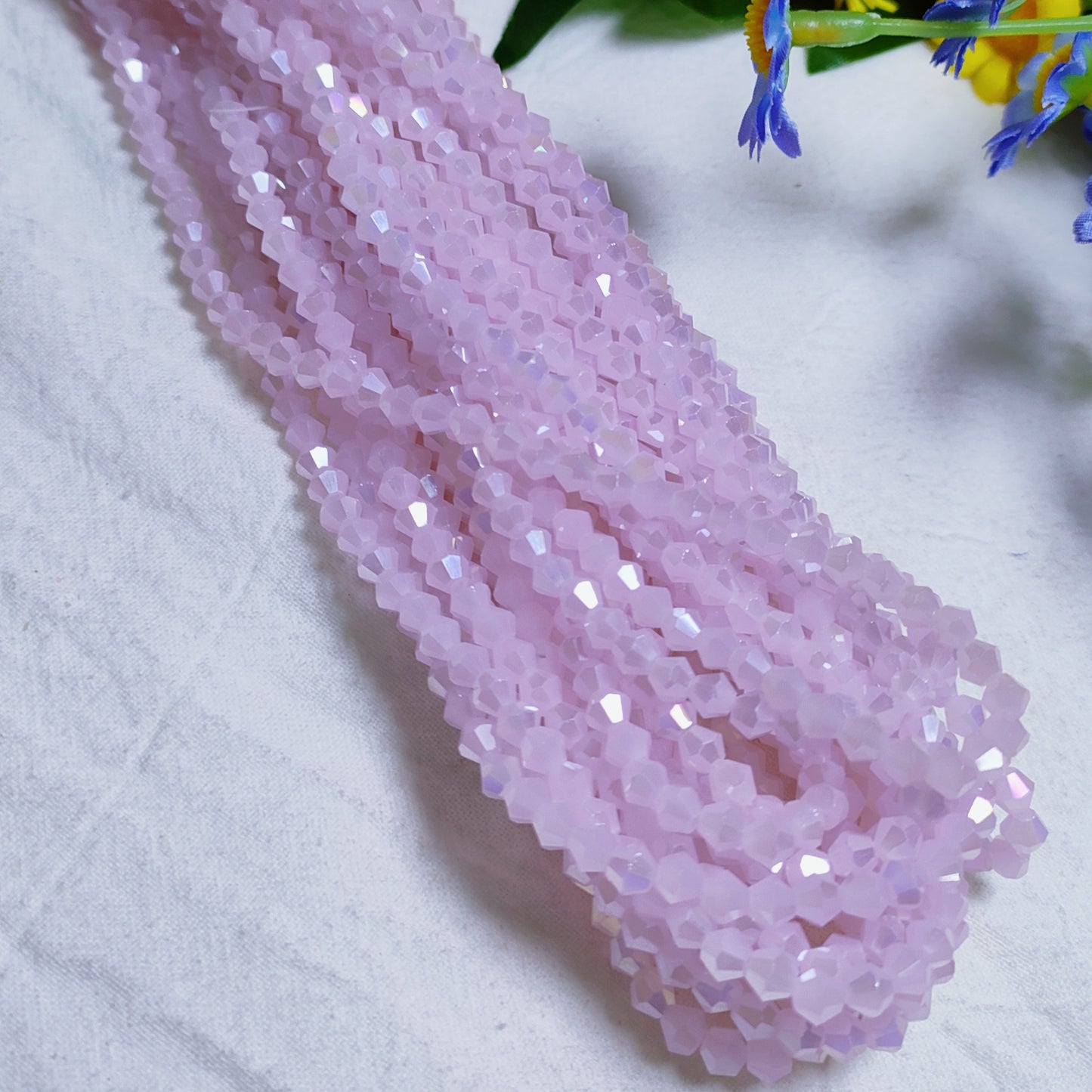 【5 strands≈400pcs】4mm K9 crystal glass bicone beads for DIY bracelet & necklace & keychain accessories