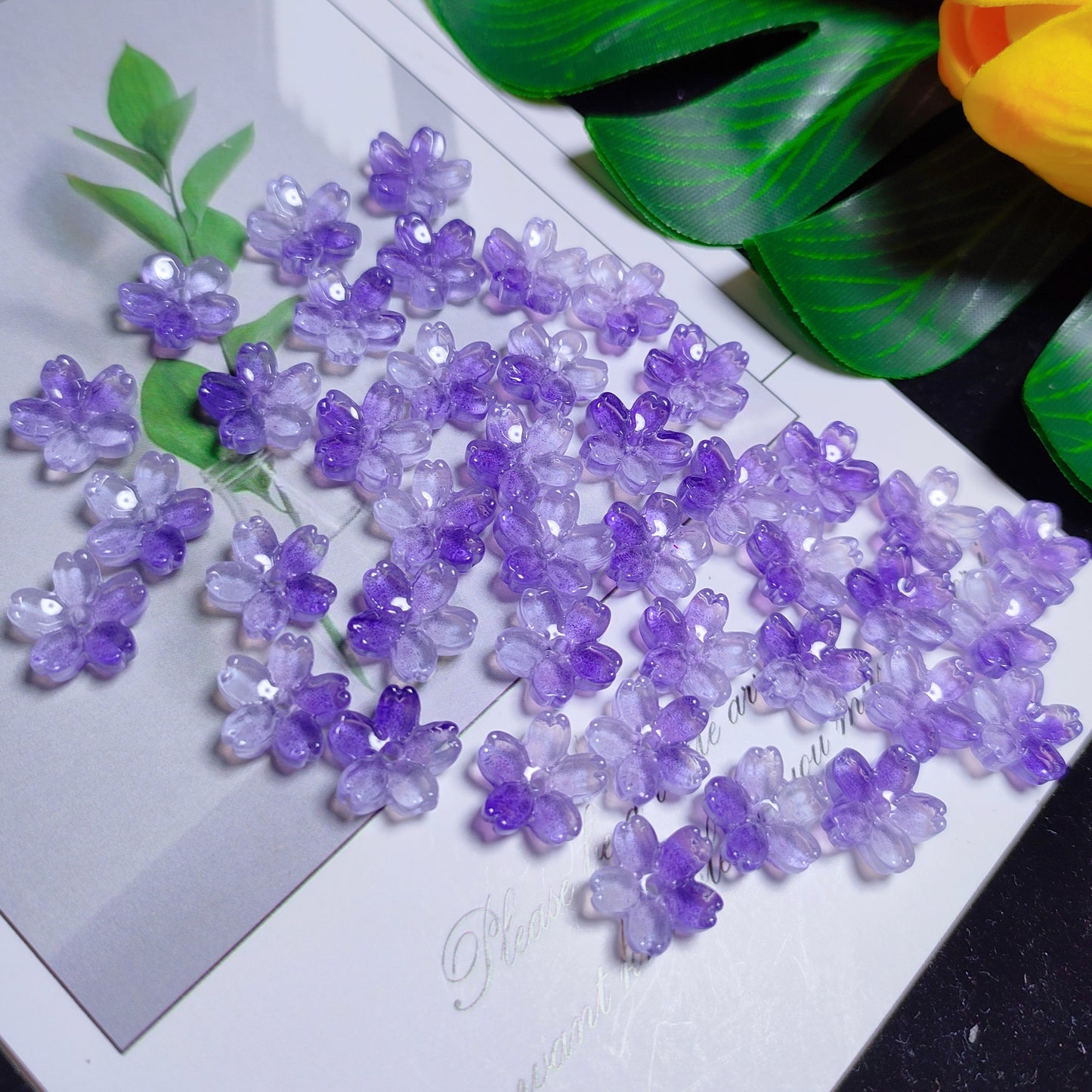 10mm K9 cerystal glass cherry flower &50pcsper bag for DIY braclelet& keychain&hair pin &car hanger material