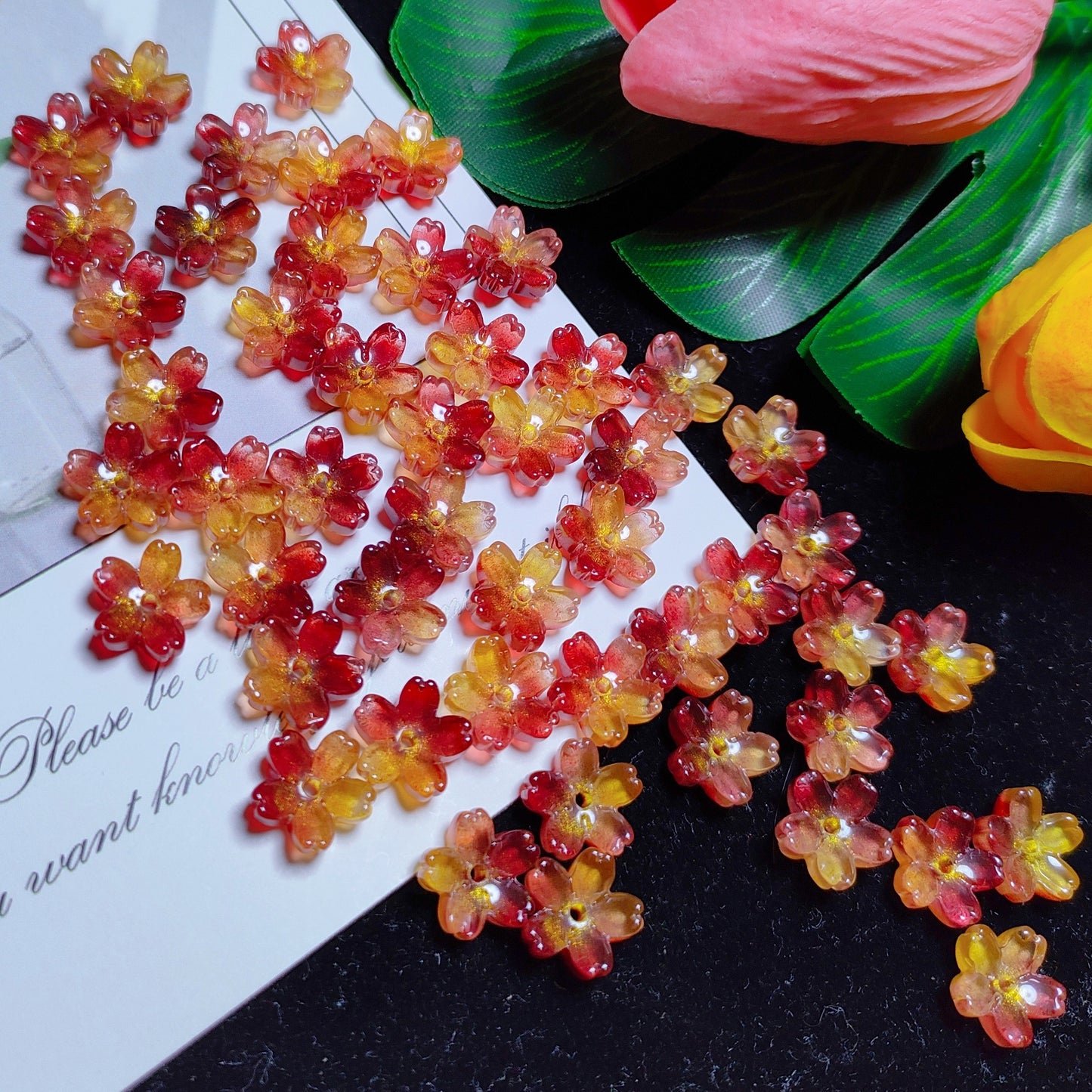 10mm K9 cerystal glass cherry flower &50pcsper bag for DIY braclelet& keychain&hair pin &car hanger material