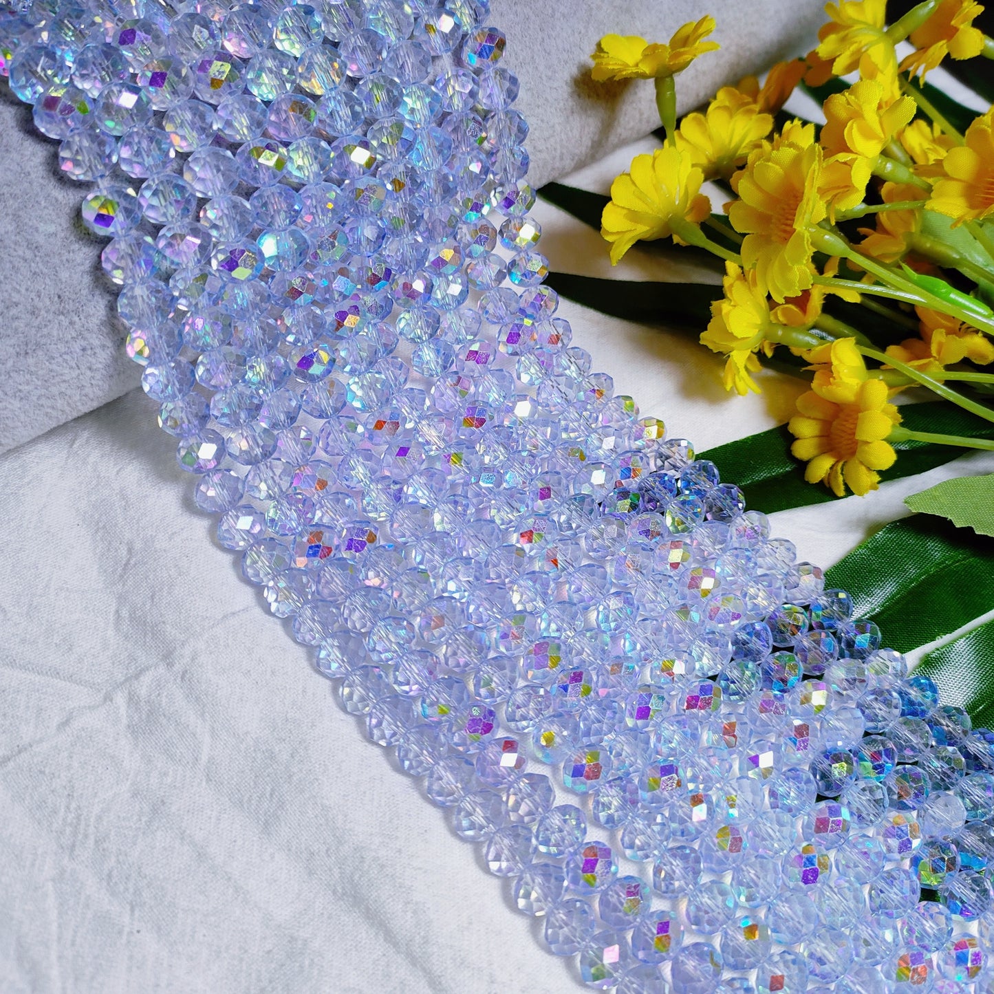 8mm K9 crystal glass flat beads 60pcs perstrand for DIY bracelet & necklace & keychain accessories