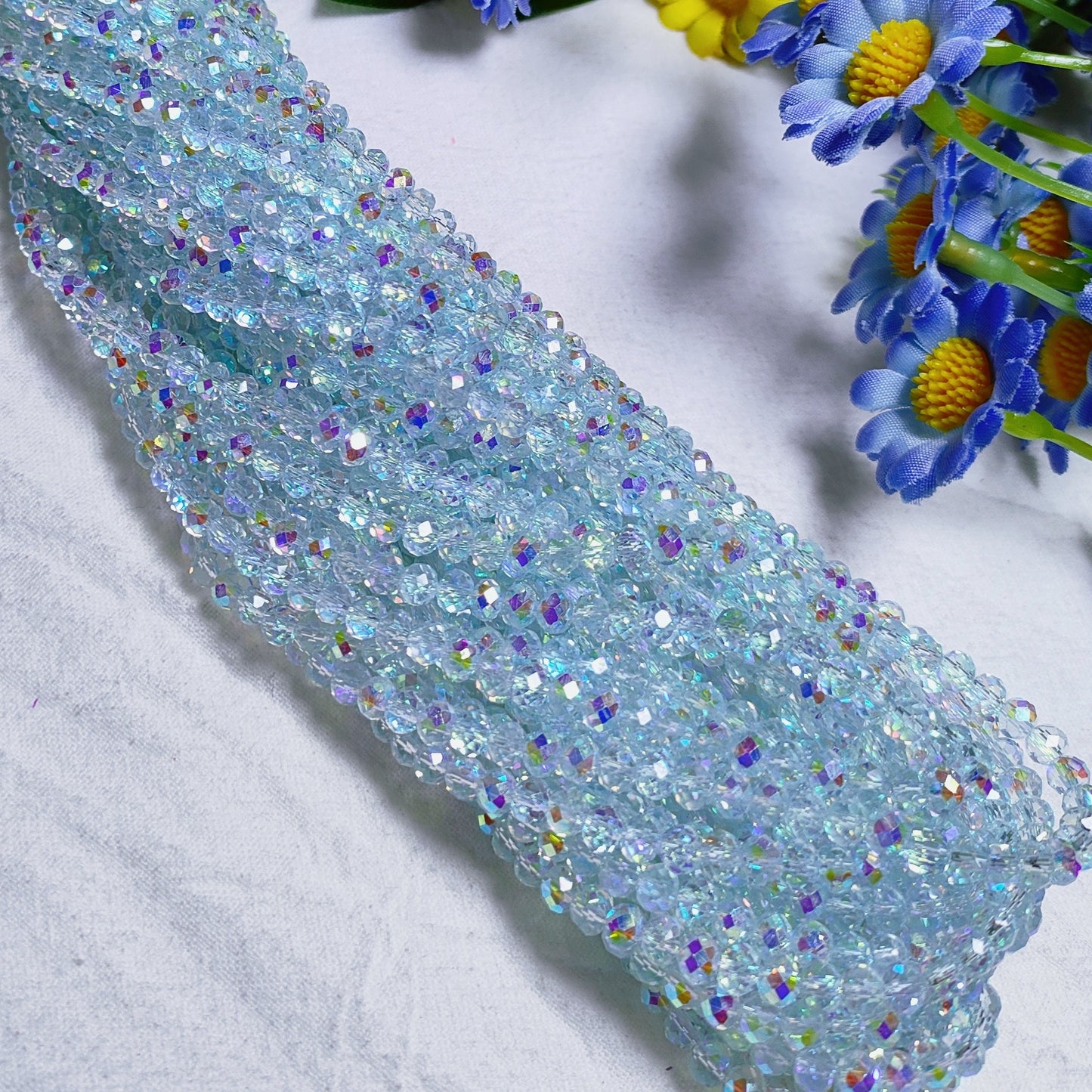 4mm K9 crystal glass flat beads 110pcs perstrand for DIY bracelet & necklace & keychain accessories