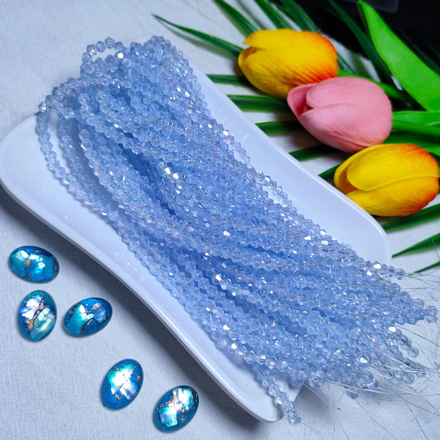 【5 strands≈400pcs】4mm K9 crystal glass bicone beads for DIY bracelet & necklace & keychain accessories