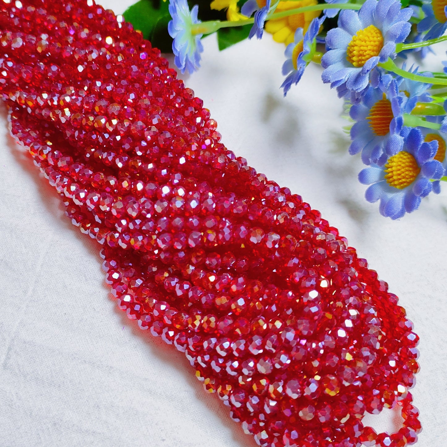 4mm K9 crystal glass flat beads 110pcs perstrand for DIY bracelet & necklace & keychain accessories