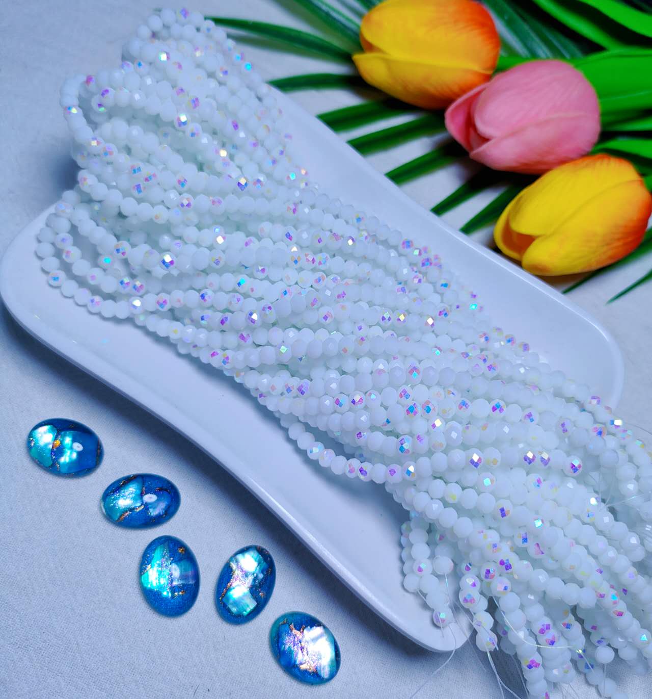 4mm K9 crystal glass flat beads 110pcs perstrand for DIY bracelet & necklace & keychain accessories