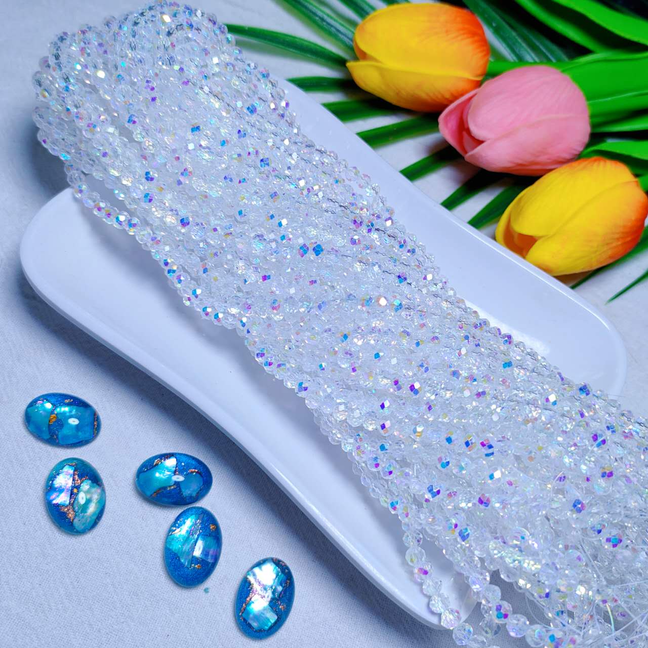 4mm K9 crystal glass flat beads 110pcs perstrand for DIY bracelet & necklace & keychain accessories