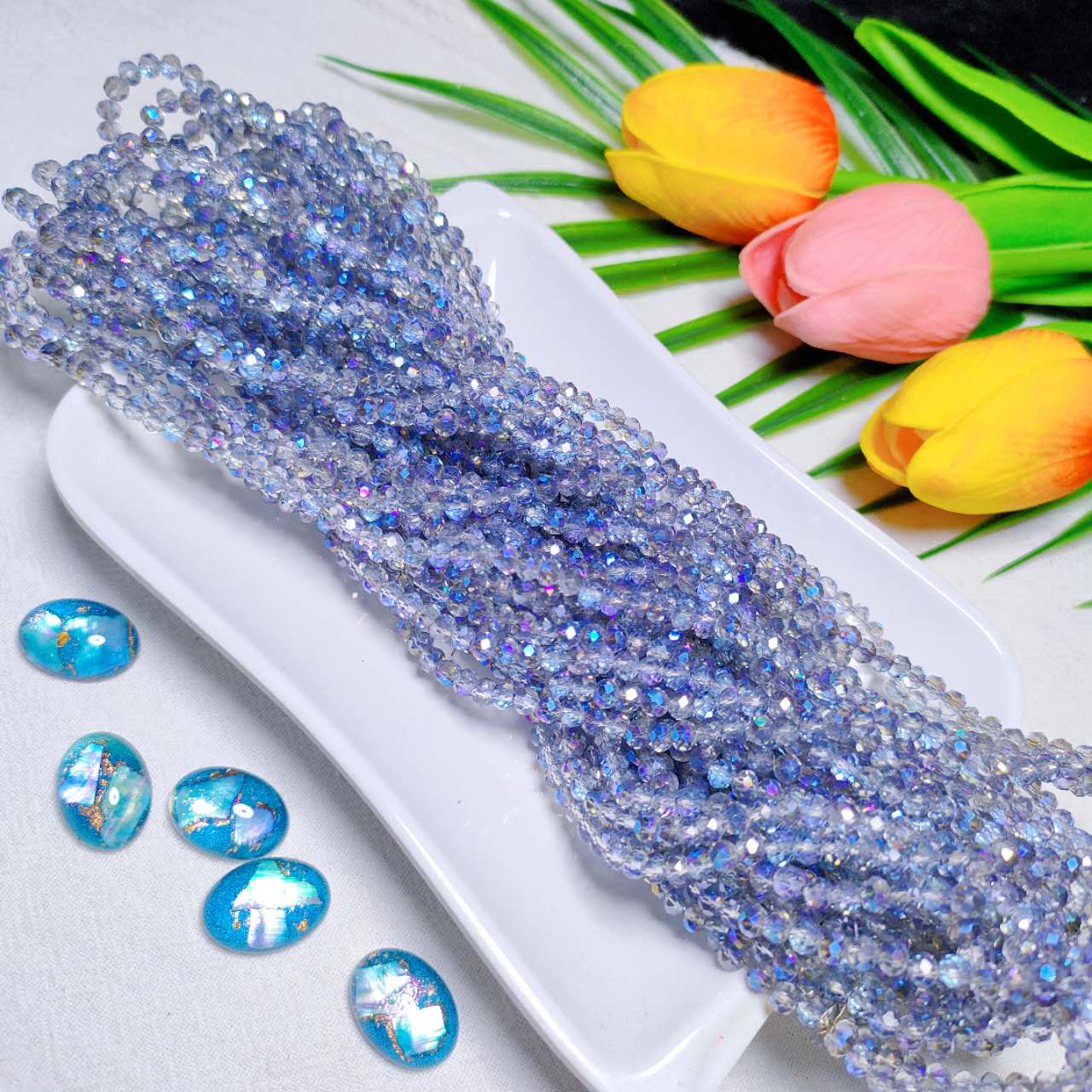 4mm K9 crystal glass flat beads 110pcs perstrand for DIY bracelet & necklace & keychain accessories