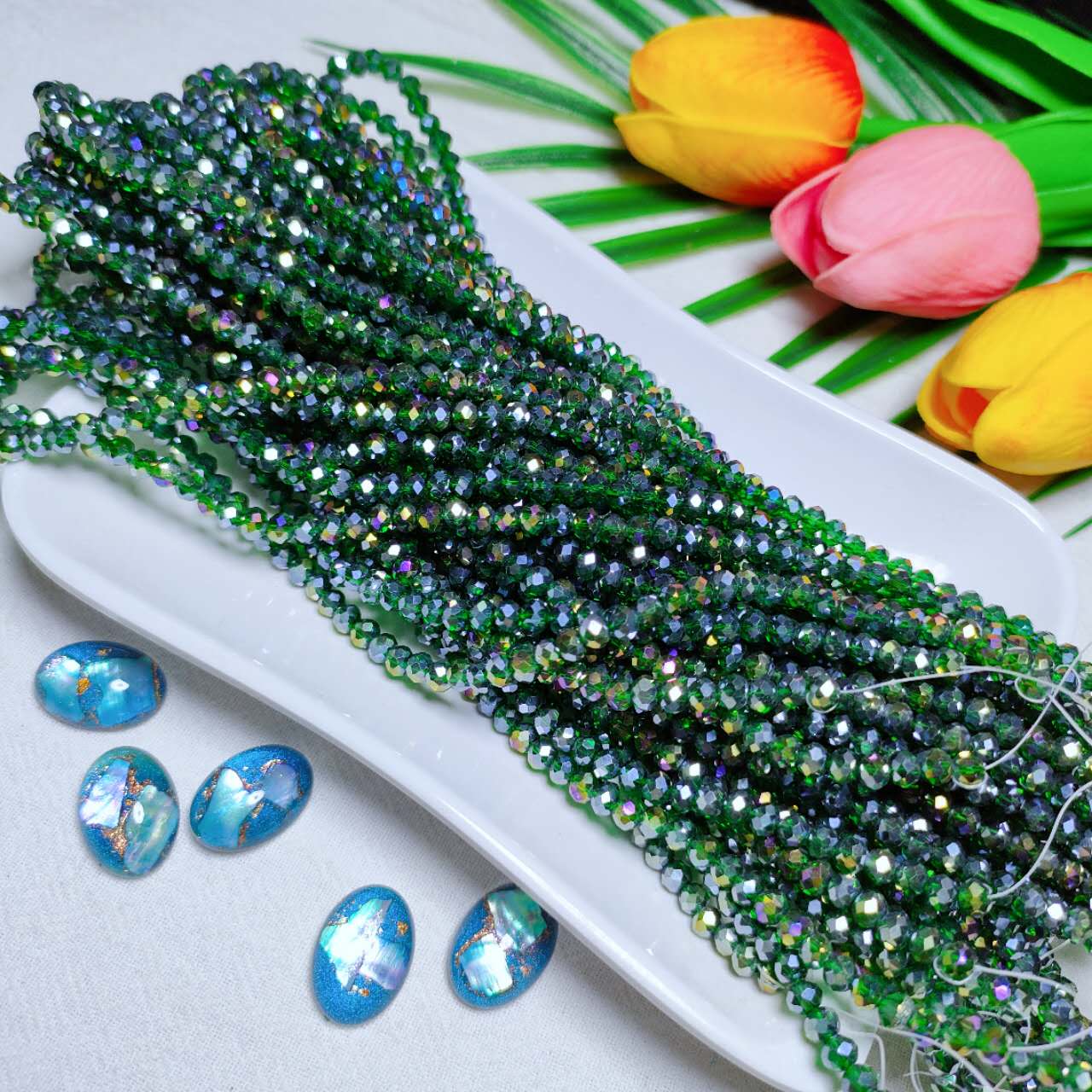 4mm K9 crystal glass flat beads 110pcs perstrand for DIY bracelet & necklace & keychain accessories
