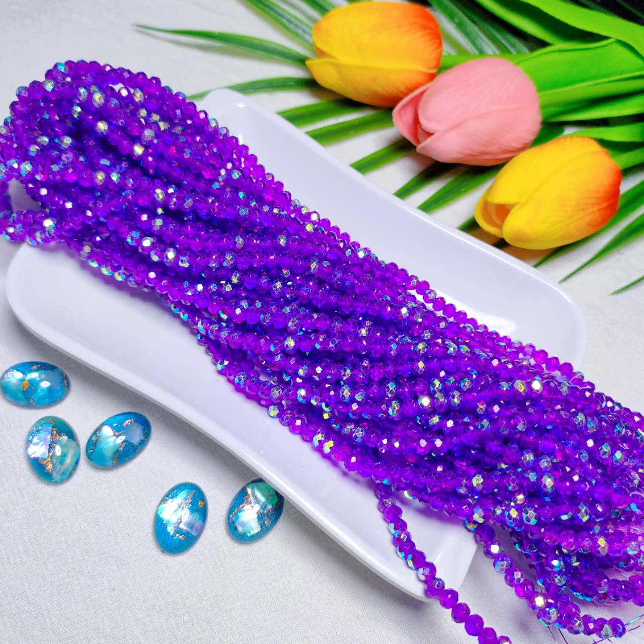 4mm K9 crystal glass flat beads 110pcs perstrand for DIY bracelet & necklace & keychain accessories