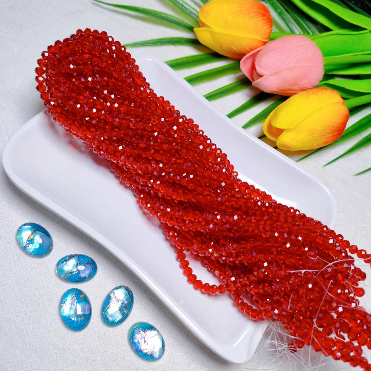 4mm K9 crystal glass flat beads 110pcs perstrand for DIY bracelet & necklace & keychain accessories