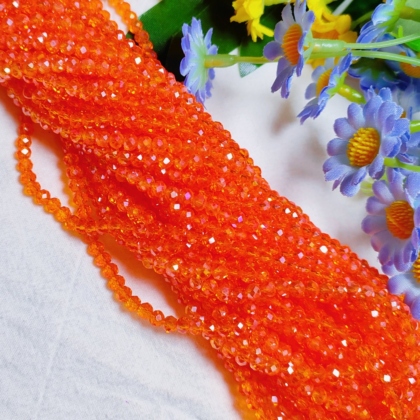 4mm K9 crystal glass flat beads 110pcs perstrand for DIY bracelet & necklace & keychain accessories