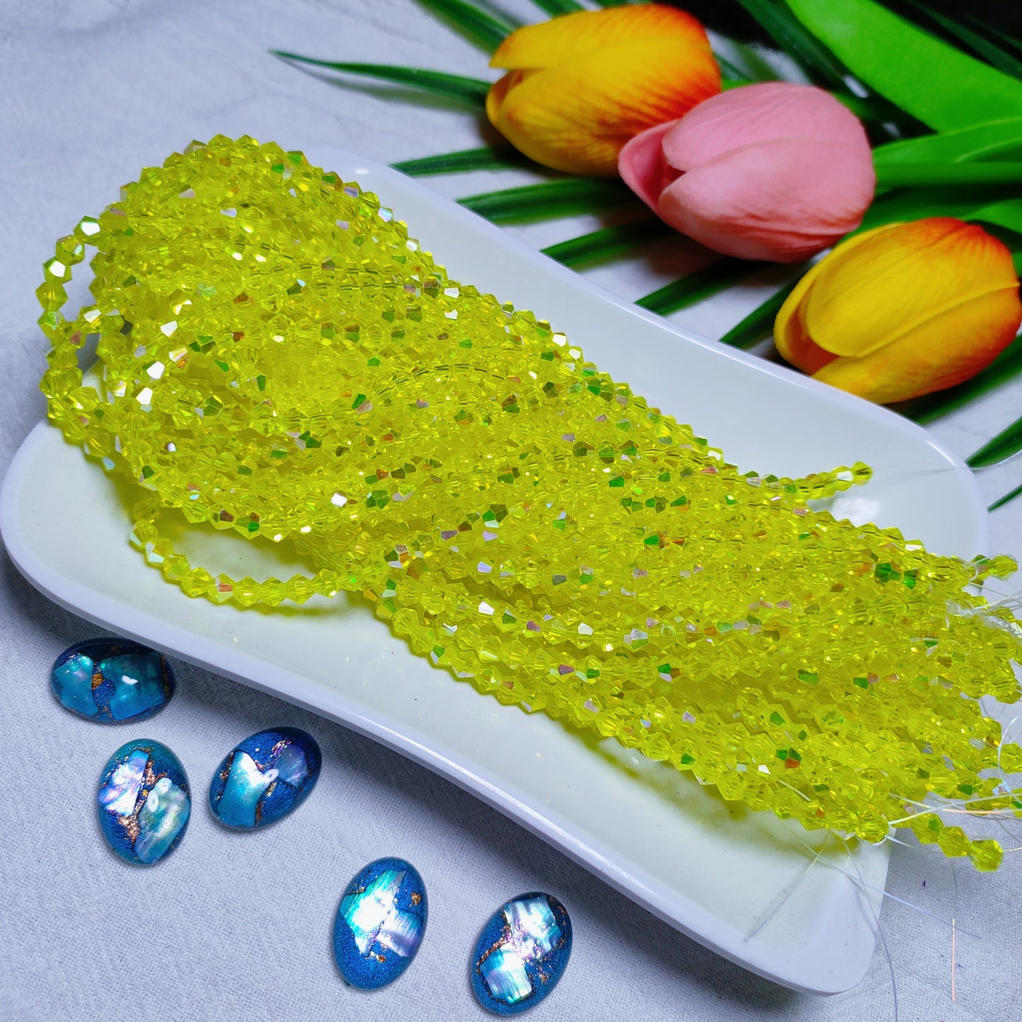 【5 strands≈400pcs】4mm K9 crystal glass bicone beads for DIY bracelet & necklace & keychain accessories