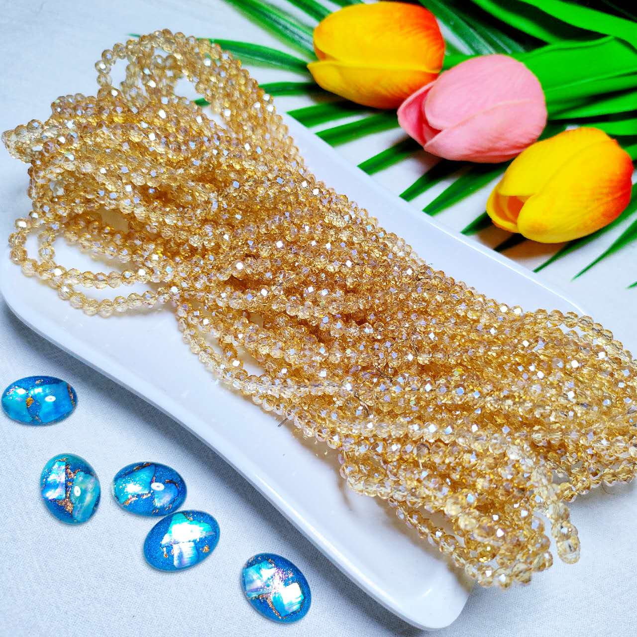 4mm K9 crystal glass flat beads 110pcs perstrand for DIY bracelet & necklace & keychain accessories
