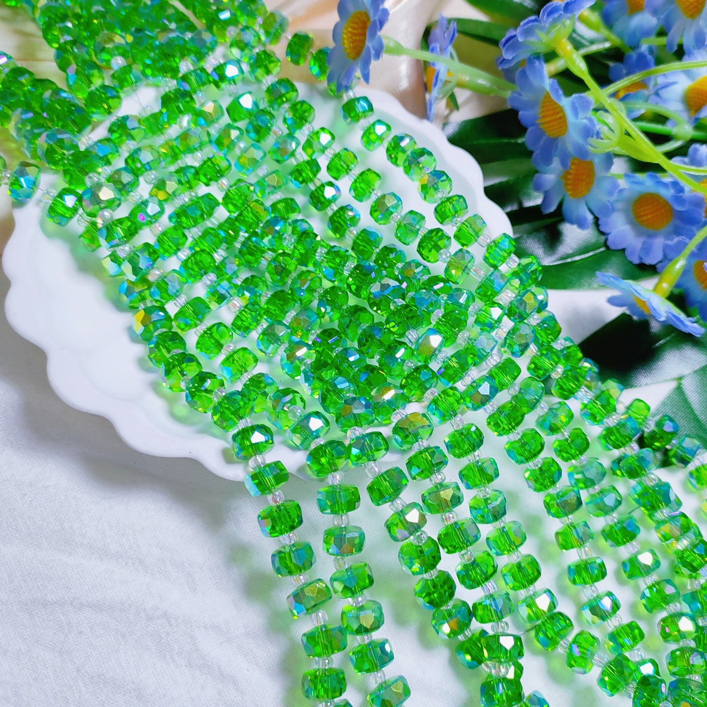 8mm K9 crystal glass wheel beads 79pcsper strand for DIY bracelet & necklace & keychainaccessories
