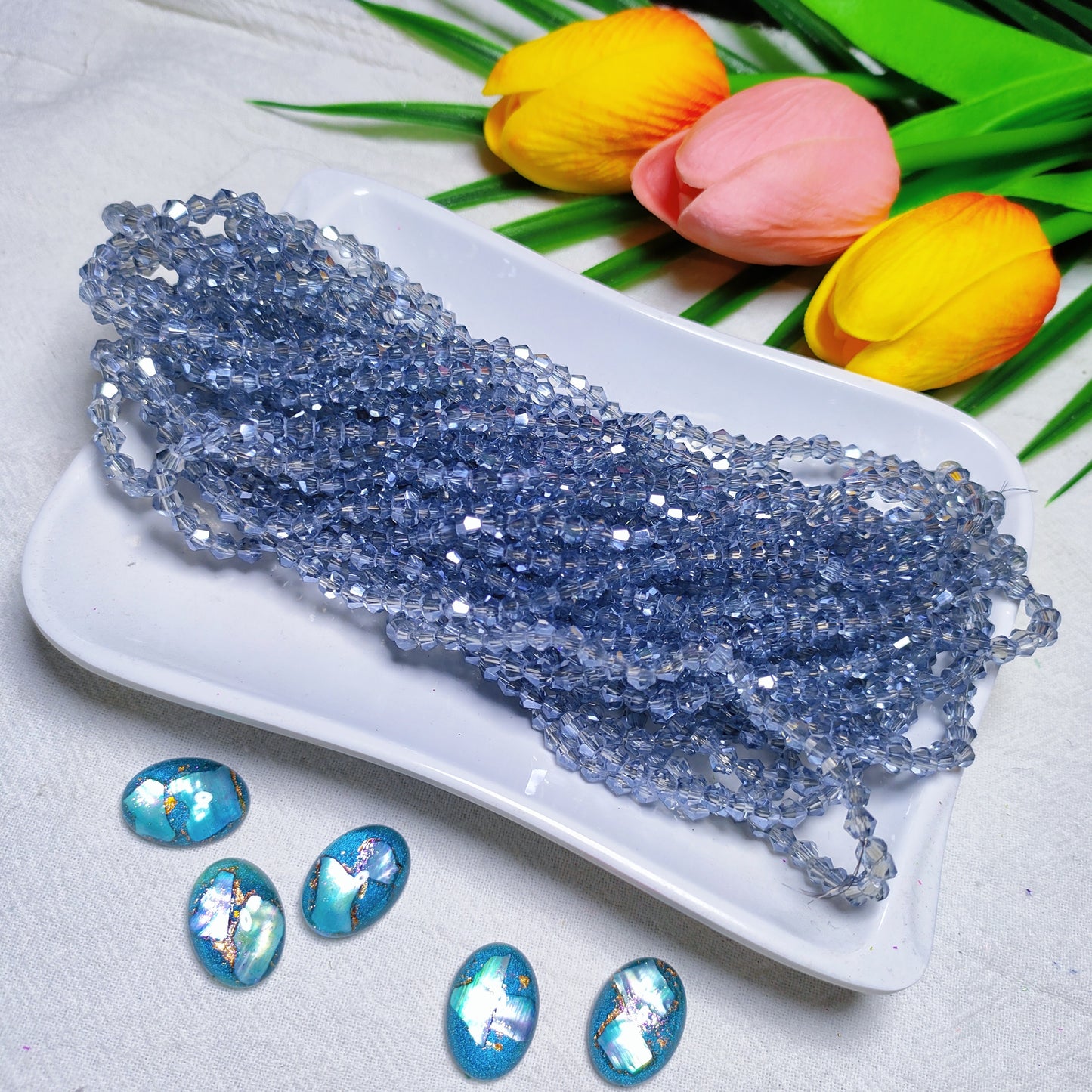 【5 strands≈400pcs】4mm K9 crystal glass bicone beads for DIY bracelet & necklace & keychain accessories
