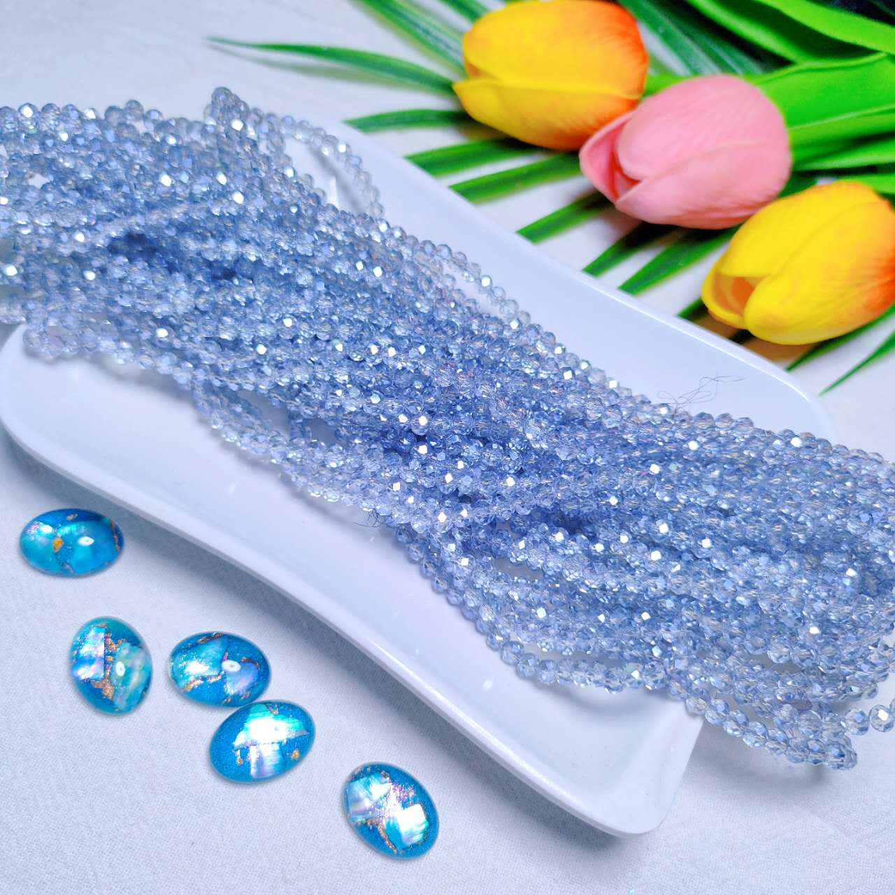 4mm K9 crystal glass flat beads 110pcs perstrand for DIY bracelet & necklace & keychain accessories