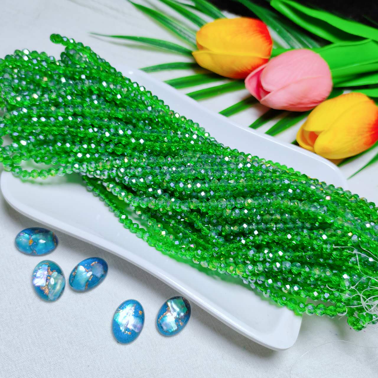 4mm K9 crystal glass flat beads 110pcs perstrand for DIY bracelet & necklace & keychain accessories