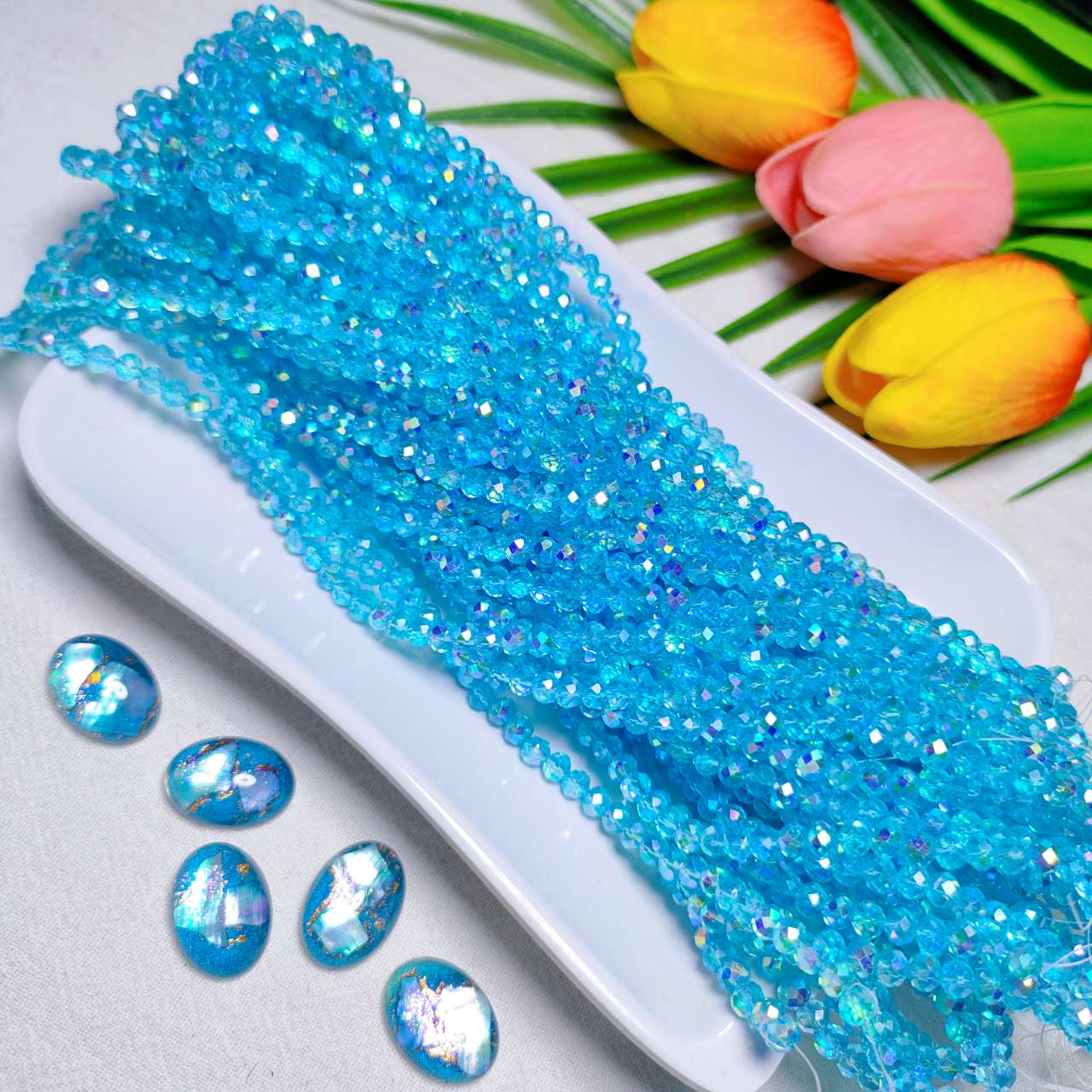 4mm K9 crystal glass flat beads 110pcs perstrand for DIY bracelet & necklace & keychain accessories