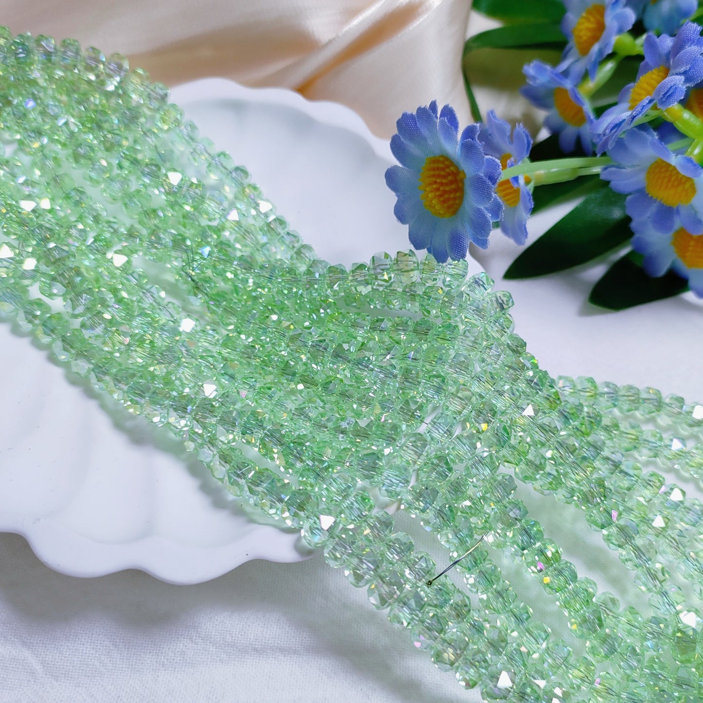 6mm K9 crystal glass wheel beads 99pcsperstrand for DIY bracelet & necklace & keychainaccessories