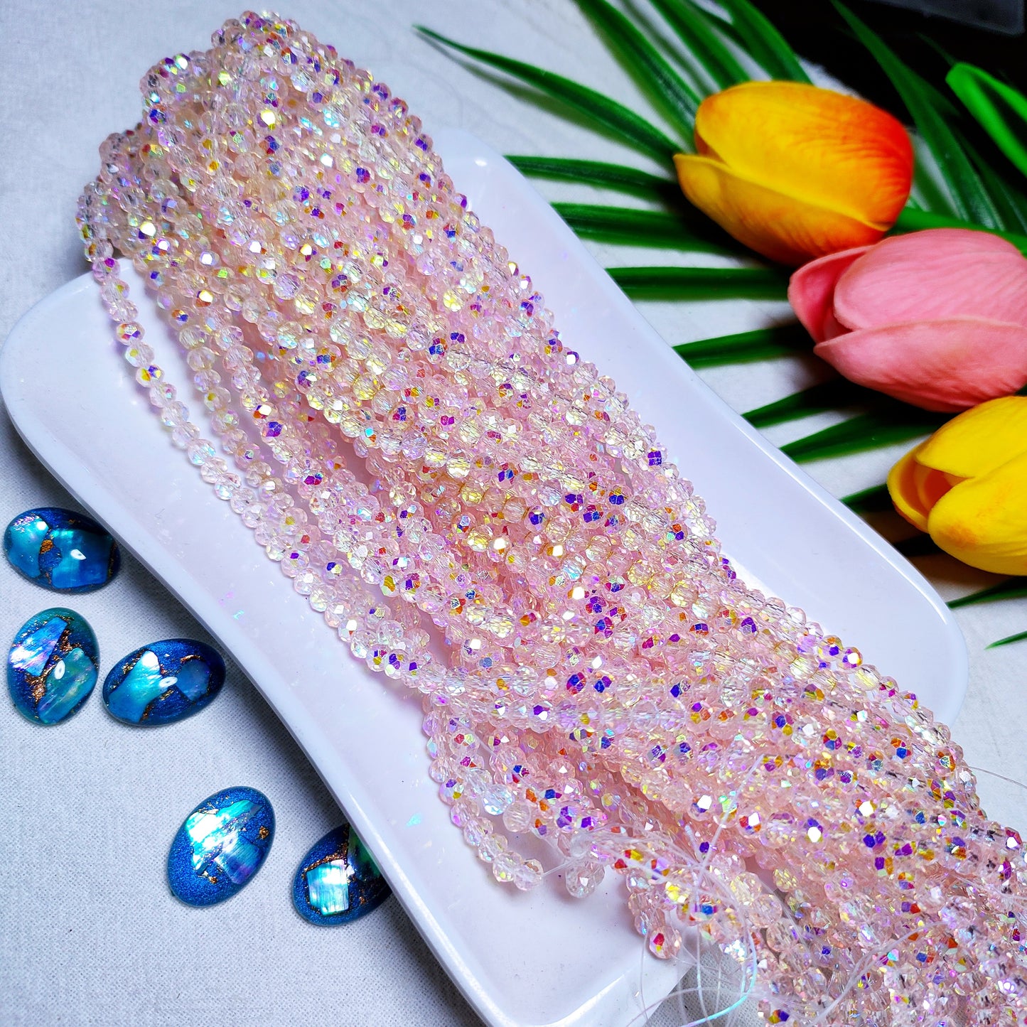 4mm K9 crystal glass flat beads 110pcs perstrand for DIY bracelet & necklace & keychain accessories