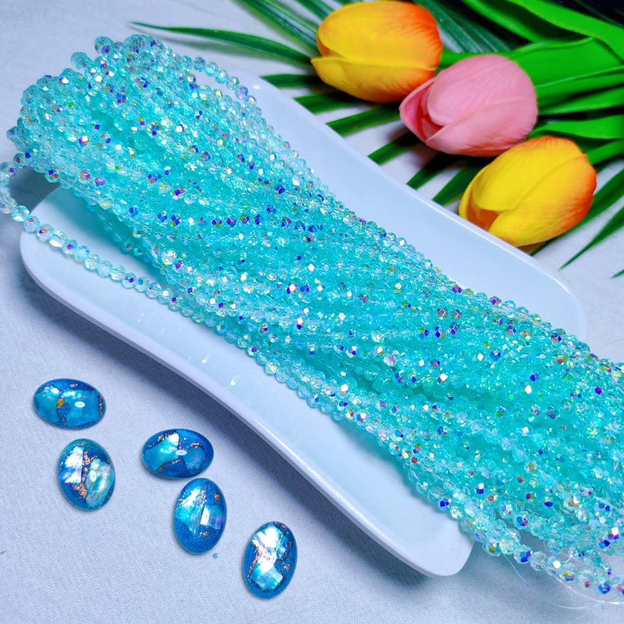 4mm K9 crystal glass flat beads 110pcs perstrand for DIY bracelet & necklace & keychain accessories