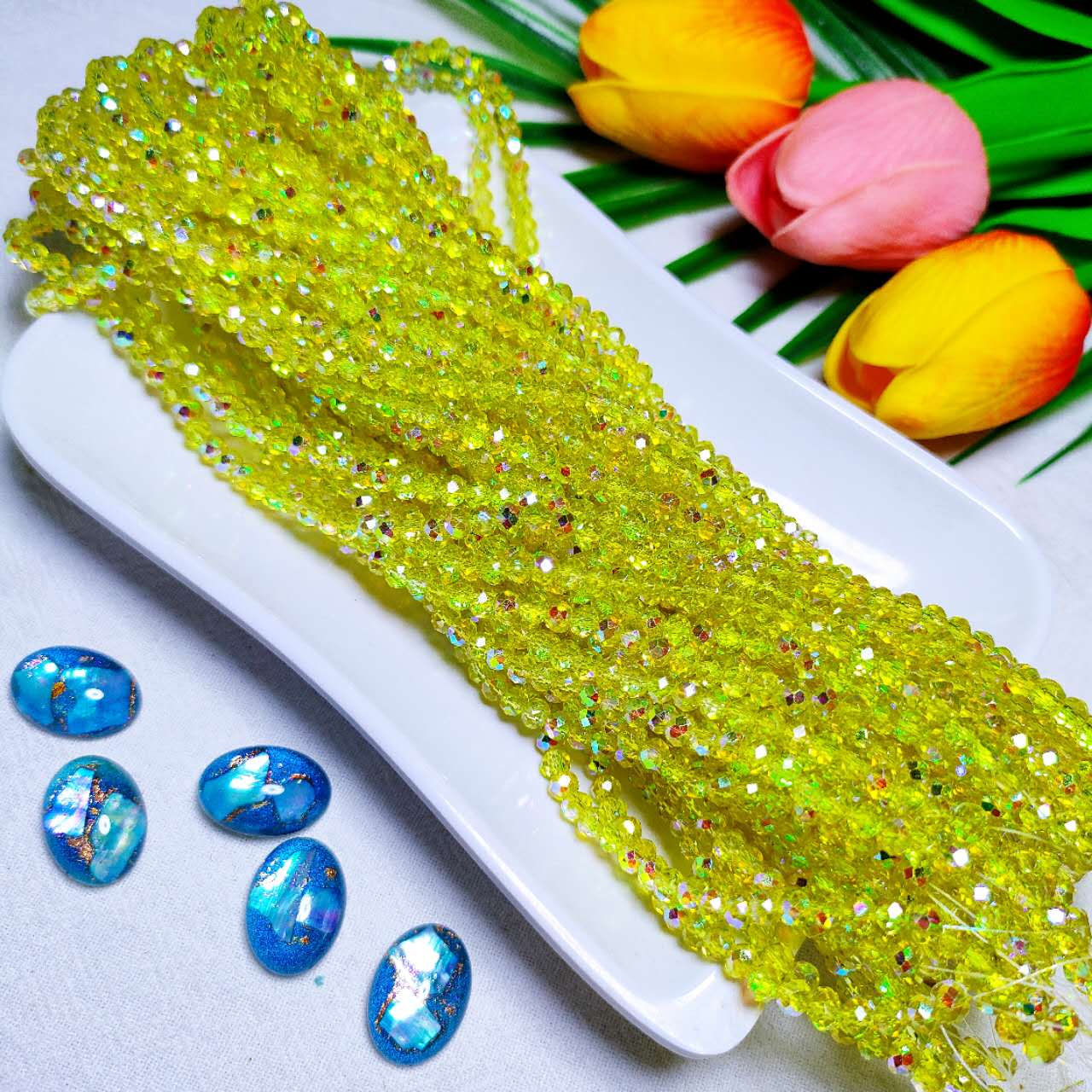 4mm K9 crystal glass flat beads 110pcs perstrand for DIY bracelet & necklace & keychain accessories