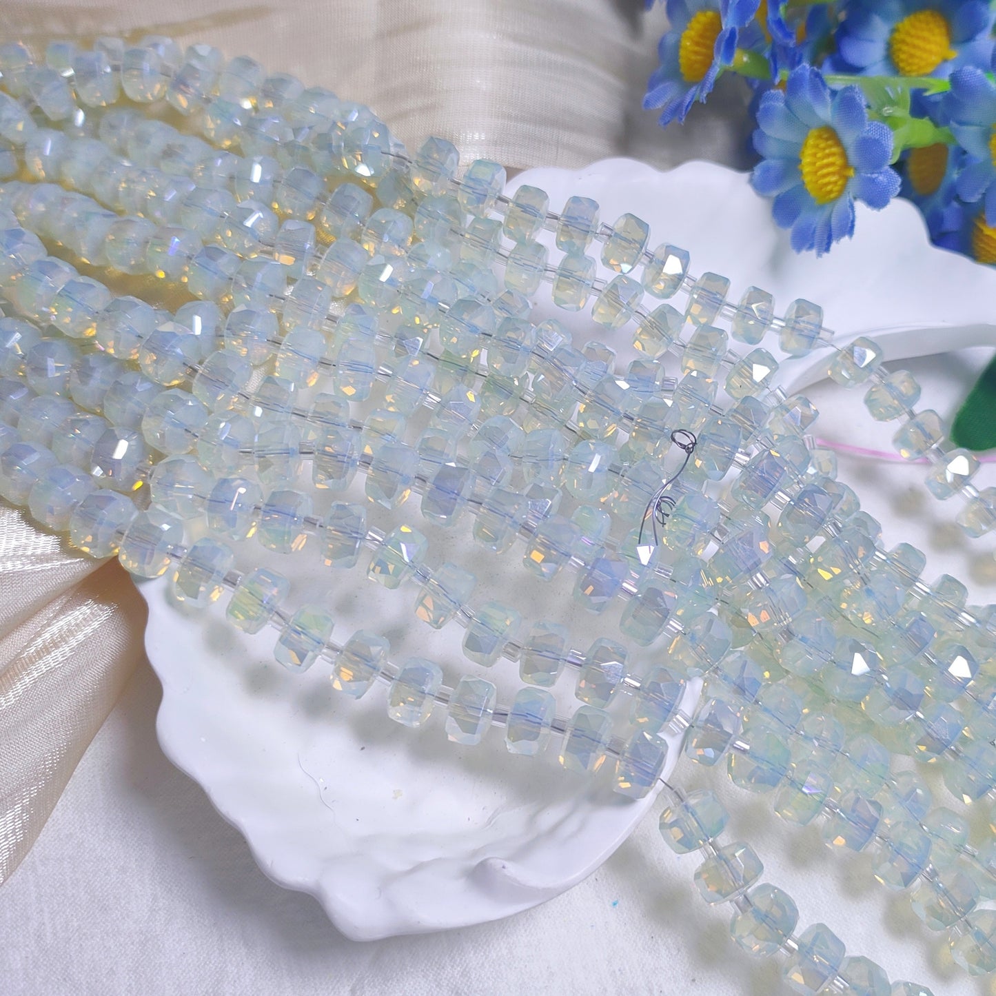 8mm K9 crystal glass wheel beads 79pcsper strand for DIY bracelet & necklace & keychainaccessories