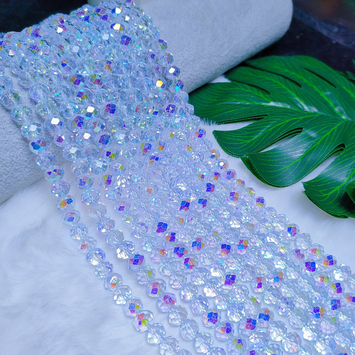 8mm K9 crystal glass flat beads 60pcs perstrand for DIY bracelet & necklace & keychain accessories