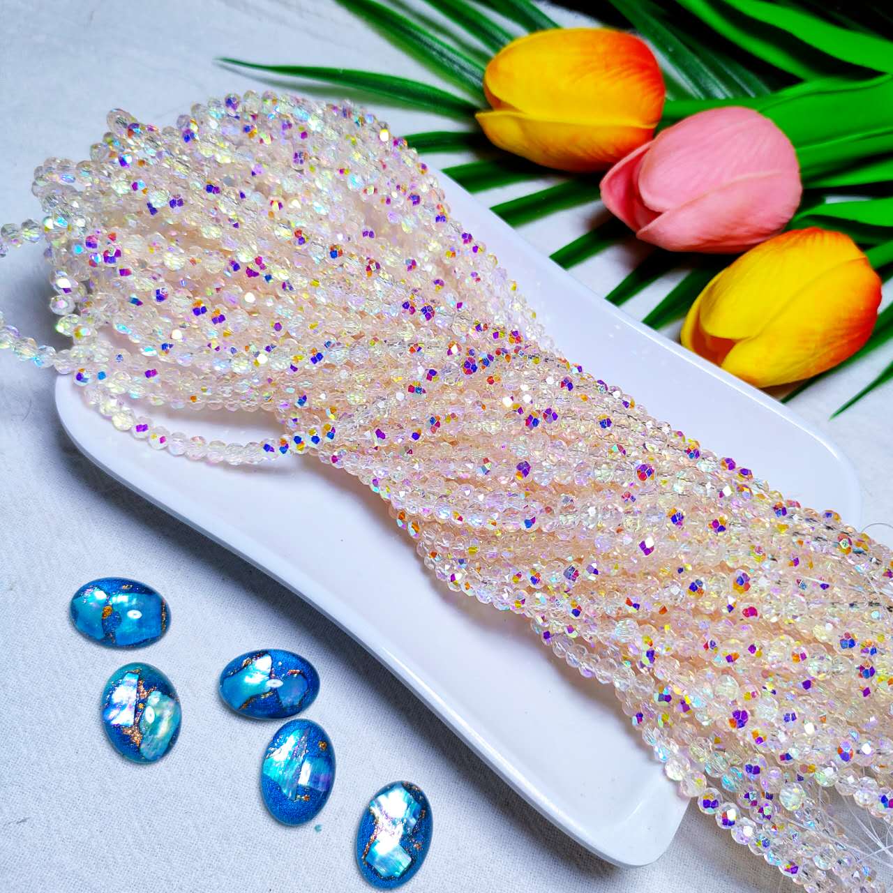 4mm K9 crystal glass flat beads 110pcs perstrand for DIY bracelet & necklace & keychain accessories