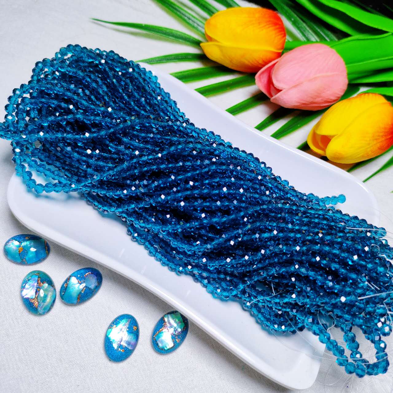 4mm K9 crystal glass flat beads 110pcs perstrand for DIY bracelet & necklace & keychain accessories