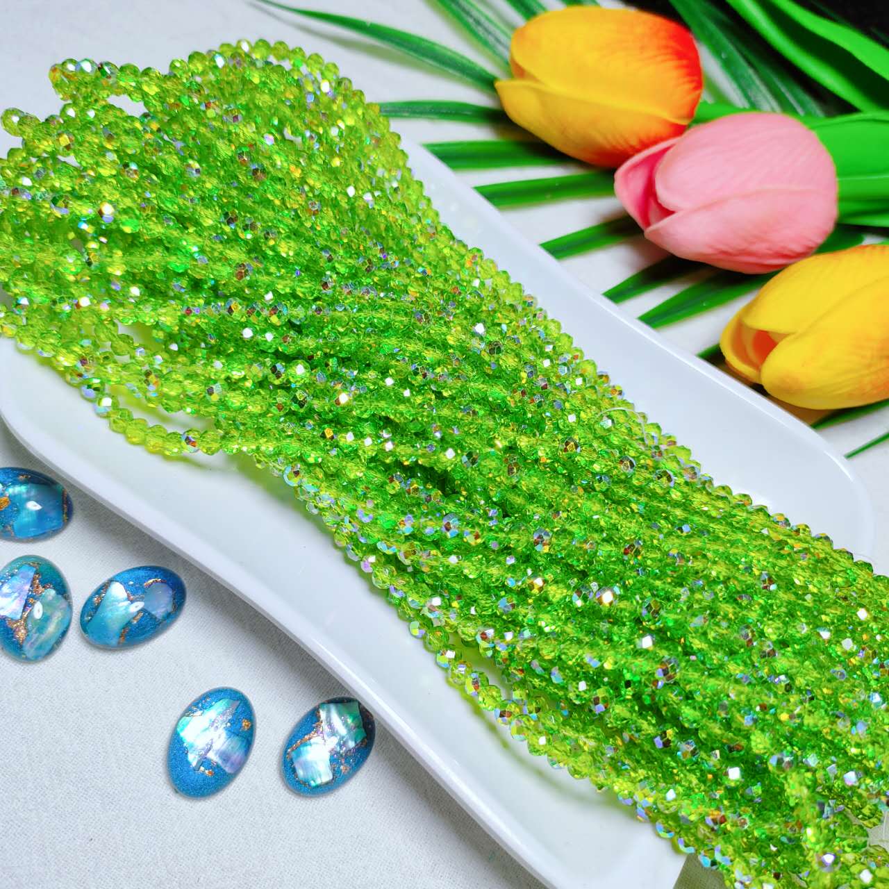 4mm K9 crystal glass flat beads 110pcs perstrand for DIY bracelet & necklace & keychain accessories