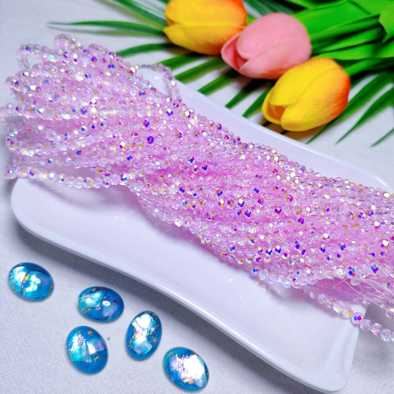 4mm K9 crystal glass flat beads 110pcs perstrand for DIY bracelet & necklace & keychain accessories