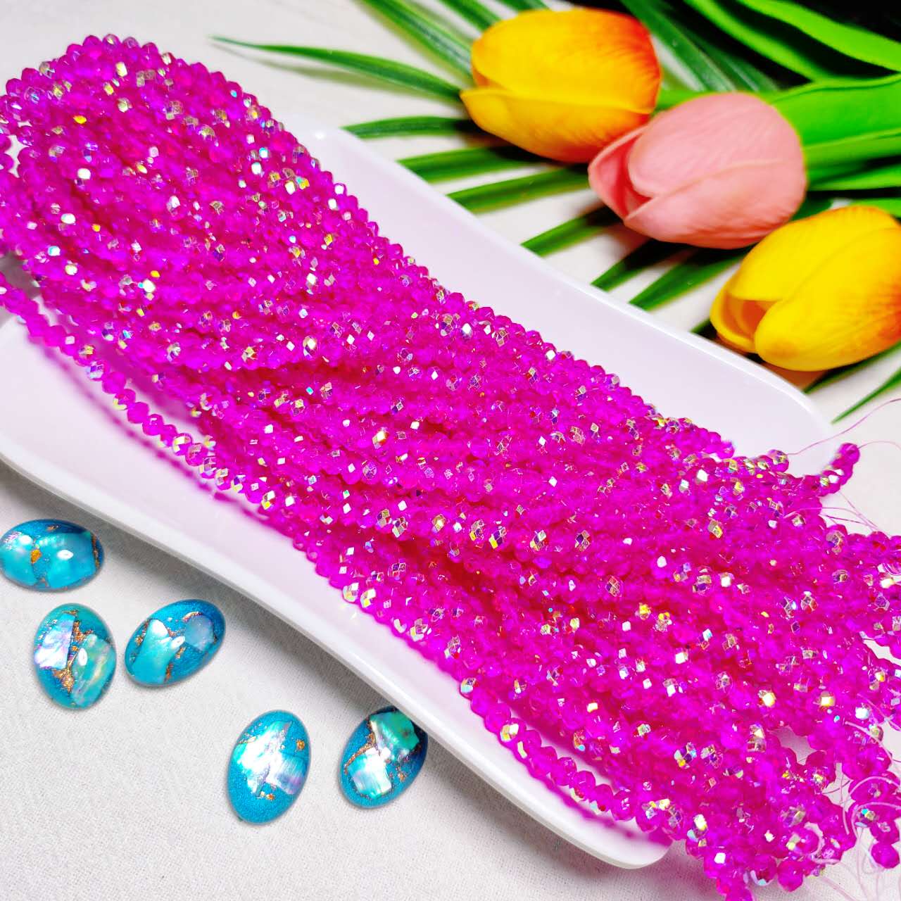 4mm K9 crystal glass flat beads 110pcs perstrand for DIY bracelet & necklace & keychain accessories