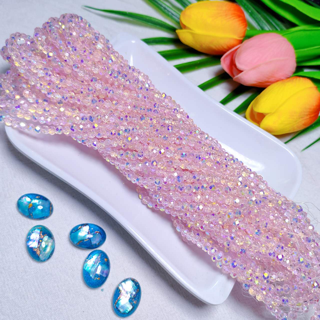 4mm K9 crystal glass flat beads 110pcs perstrand for DIY bracelet & necklace & keychain accessories