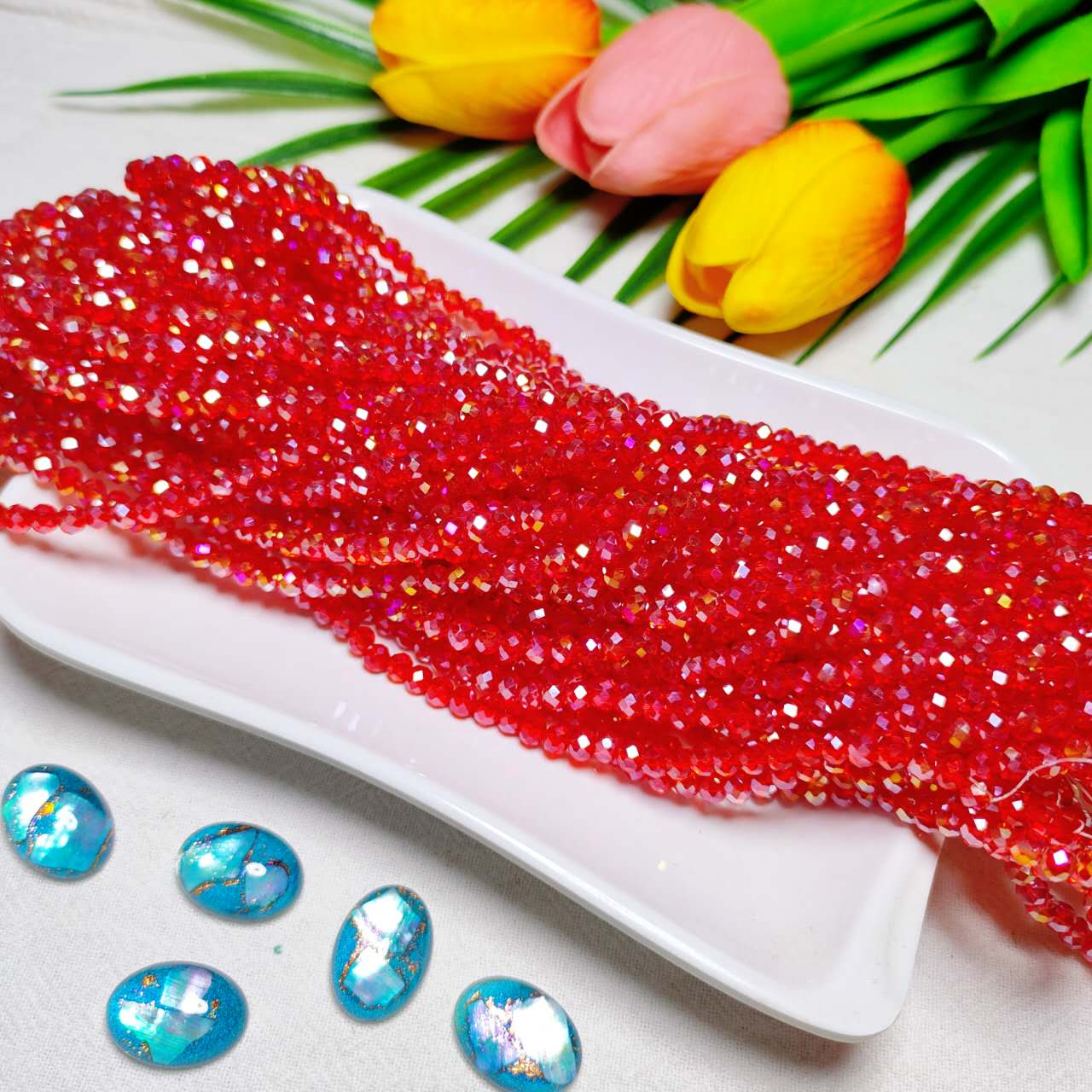 4mm K9 crystal glass flat beads 110pcs perstrand for DIY bracelet & necklace & keychain accessories