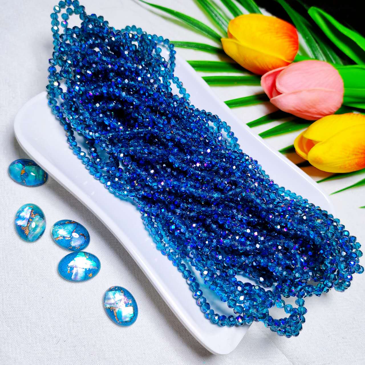 4mm K9 crystal glass flat beads 110pcs perstrand for DIY bracelet & necklace & keychain accessories