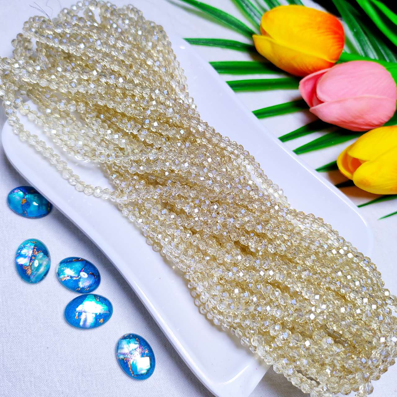 4mm K9 crystal glass flat beads 110pcs perstrand for DIY bracelet & necklace & keychain accessories