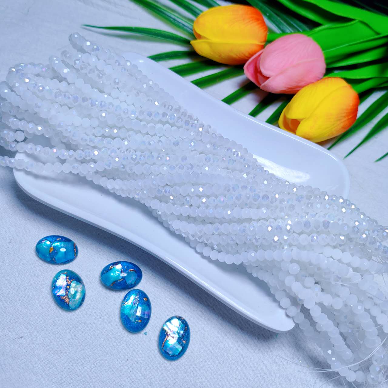 4mm K9 crystal glass flat beads 110pcs perstrand for DIY bracelet & necklace & keychain accessories