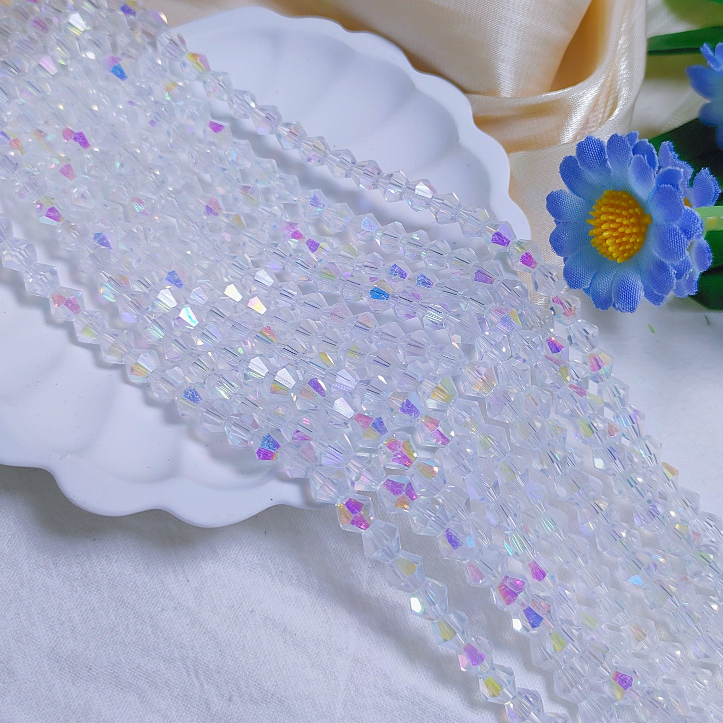 6mm K9 crystal glass bicone beads 45pcsper strand for DIY bracelet & necklace & keychainaccessories