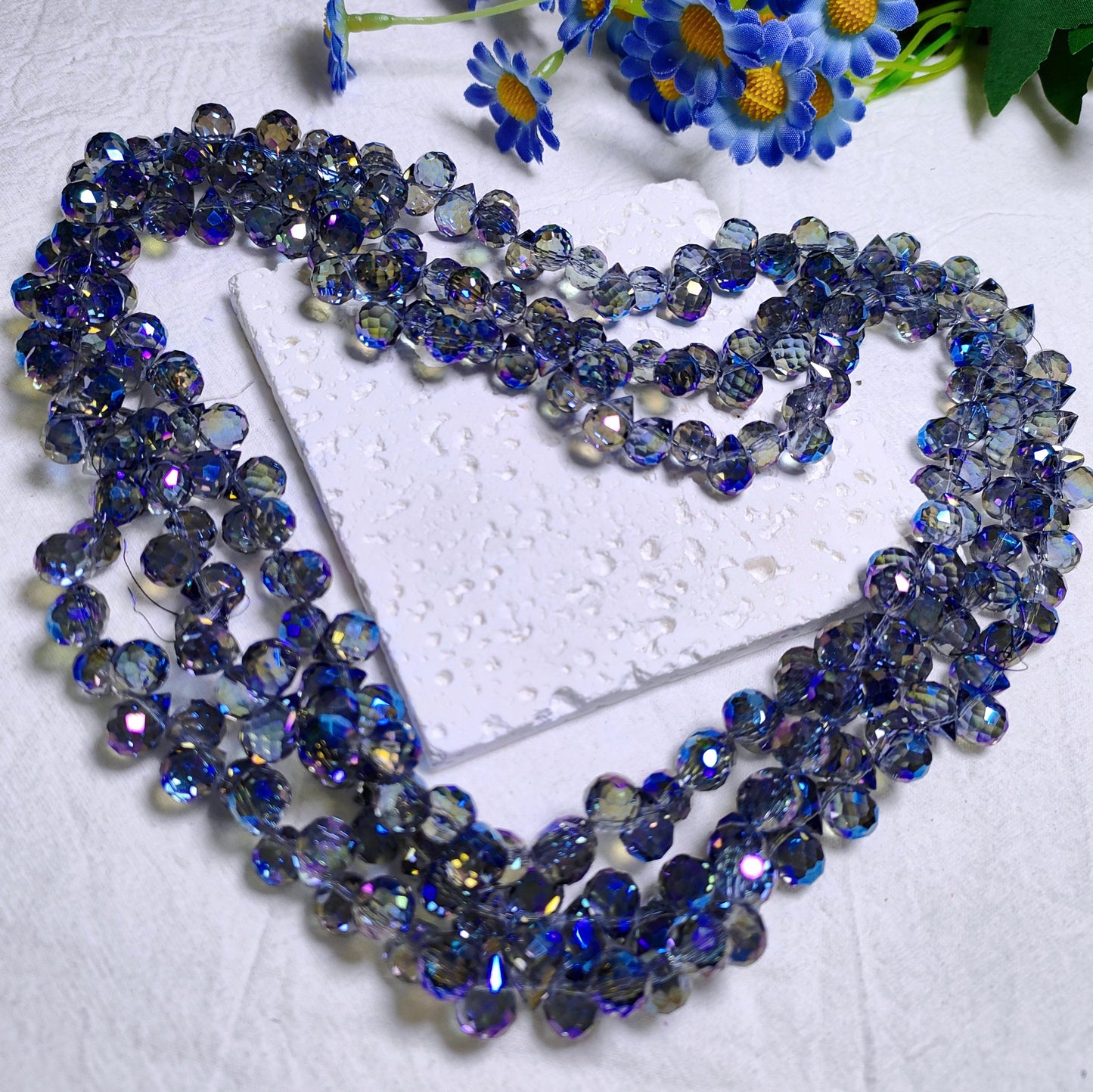 8mm horizontal hole faceted K9 crystal glass strawberry water drop beads 94pcs per strand for DIY bracelet&keychain&car hangers ect accessories material