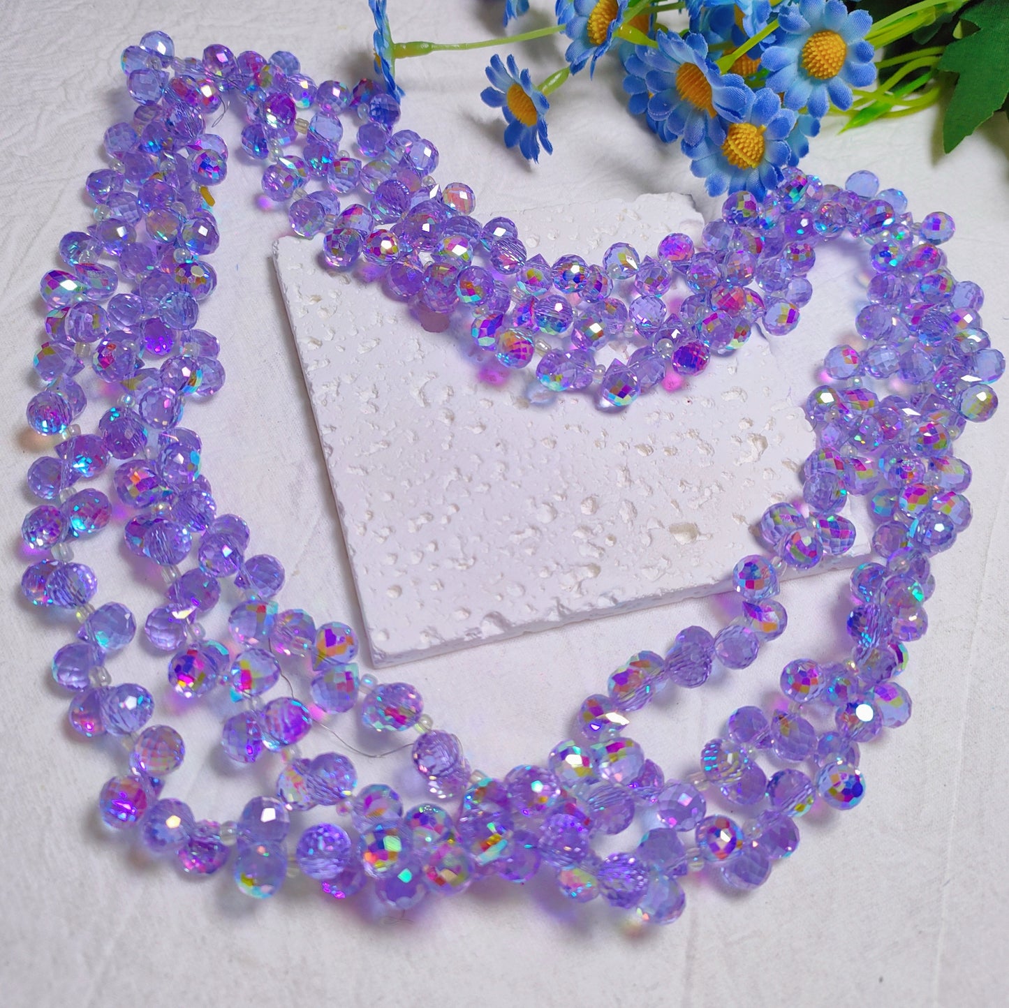 8mm horizontal hole faceted K9 crystal glass strawberry water drop beads 94pcs per strand for DIY bracelet&keychain&car hangers ect accessories material