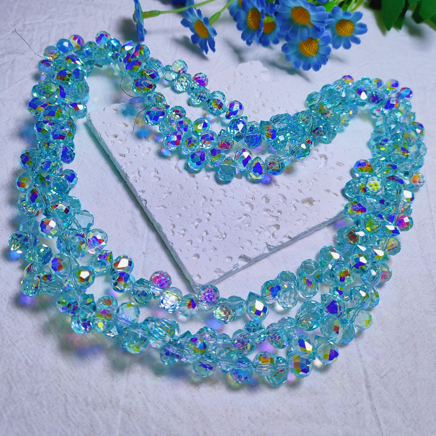 8mm horizontal hole faceted K9 crystal glass strawberry water drop beads 94pcs per strand for DIY bracelet&keychain&car hangers ect accessories material