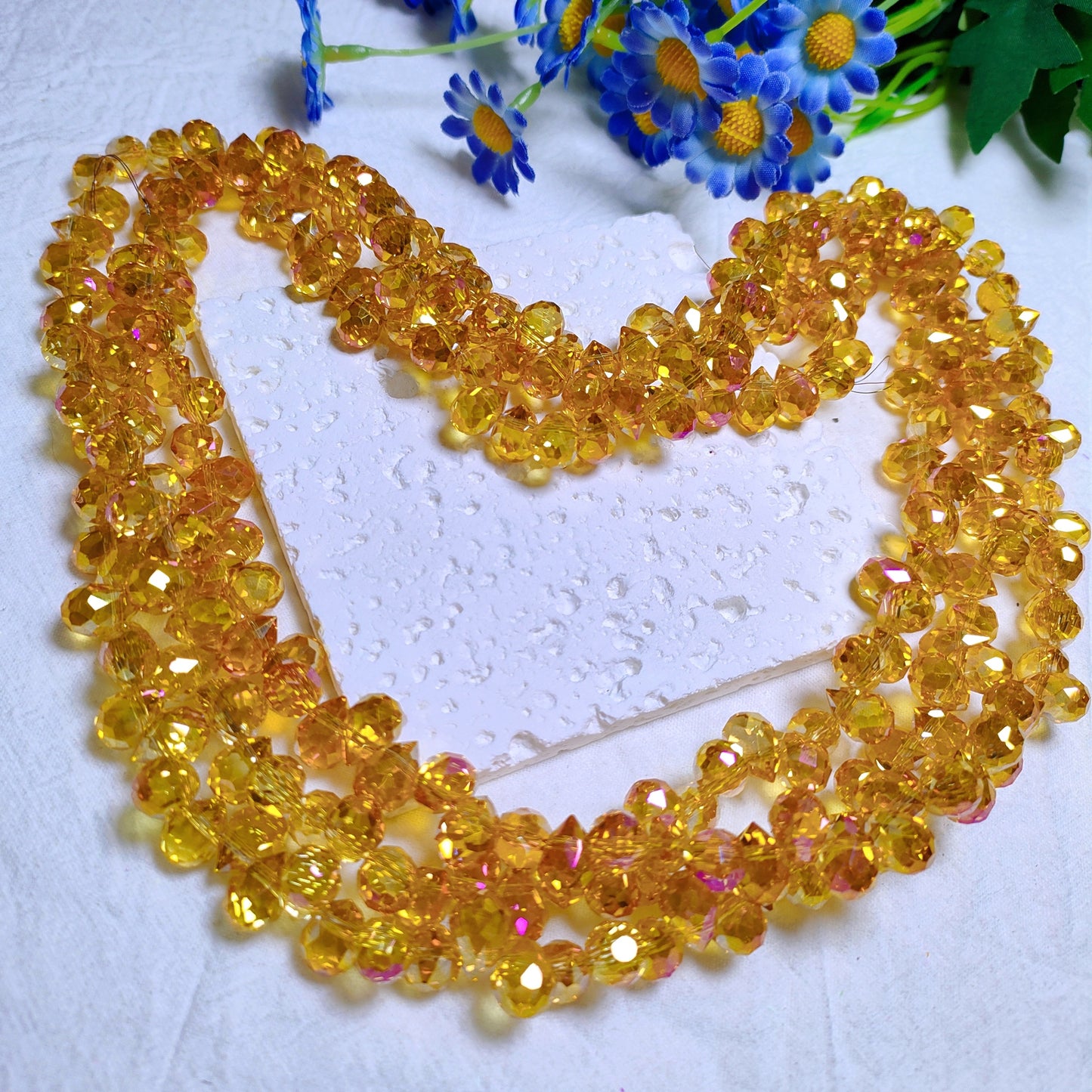 8mm horizontal hole faceted K9 crystal glass strawberry water drop beads 94pcs per strand for DIY bracelet&keychain&car hangers ect accessories material