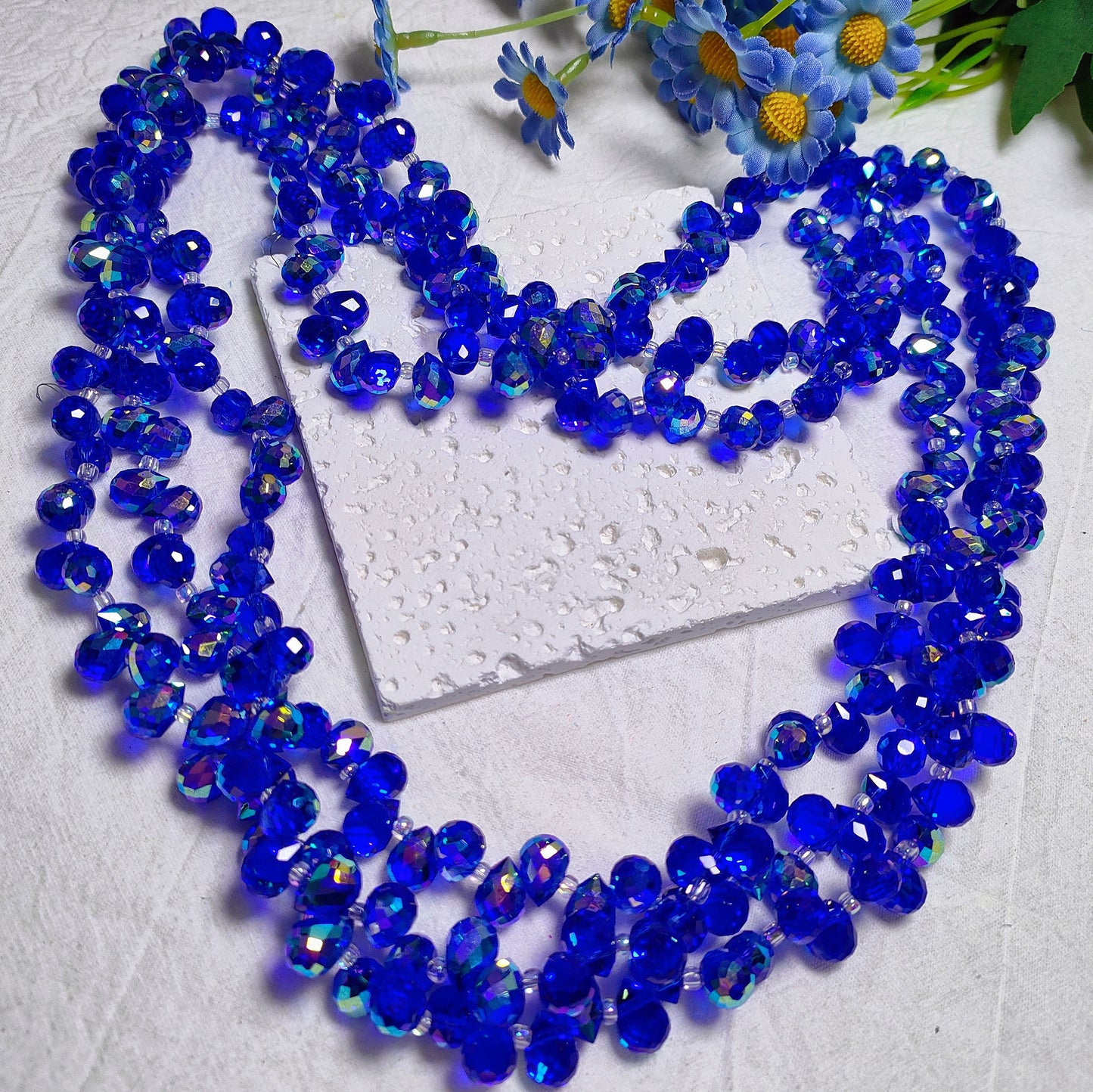 8mm horizontal hole faceted K9 crystal glass strawberry water drop beads 94pcs per strand for DIY bracelet&keychain&car hangers ect accessories material