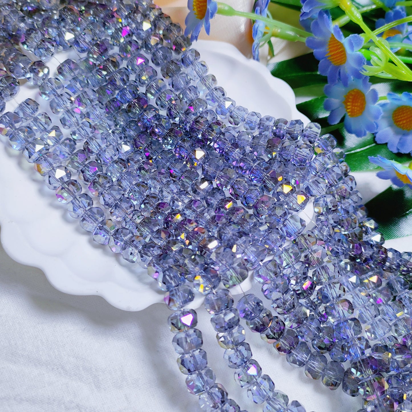 8mm K9 crystal glass wheel beads 79pcsper strand for DIY bracelet & necklace & keychainaccessories